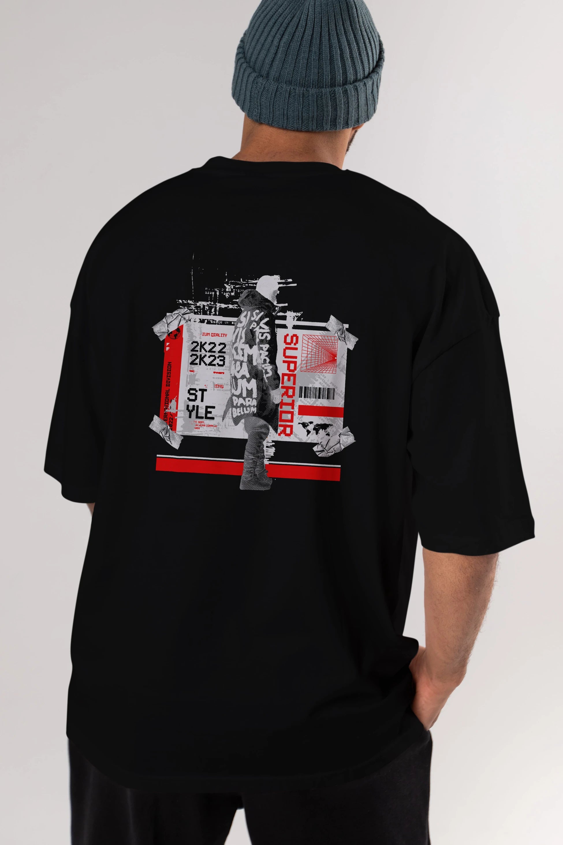 Superior Arka Baskılı Oversize t-shirt Erkek Kadın Unisex