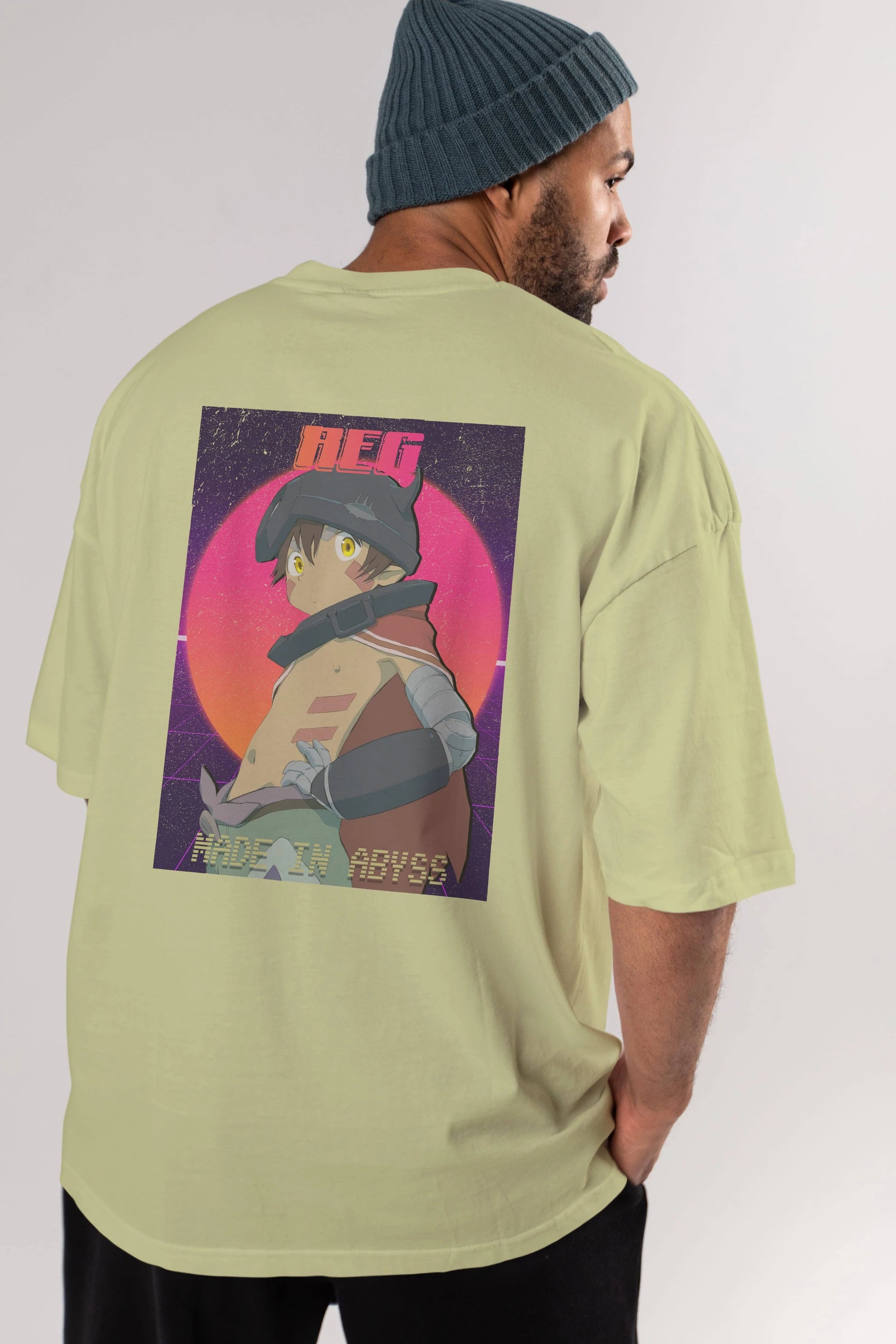 Reg 7 Anime Arka Baskılı Oversize t-shirt Erkek Kadın Unisex
