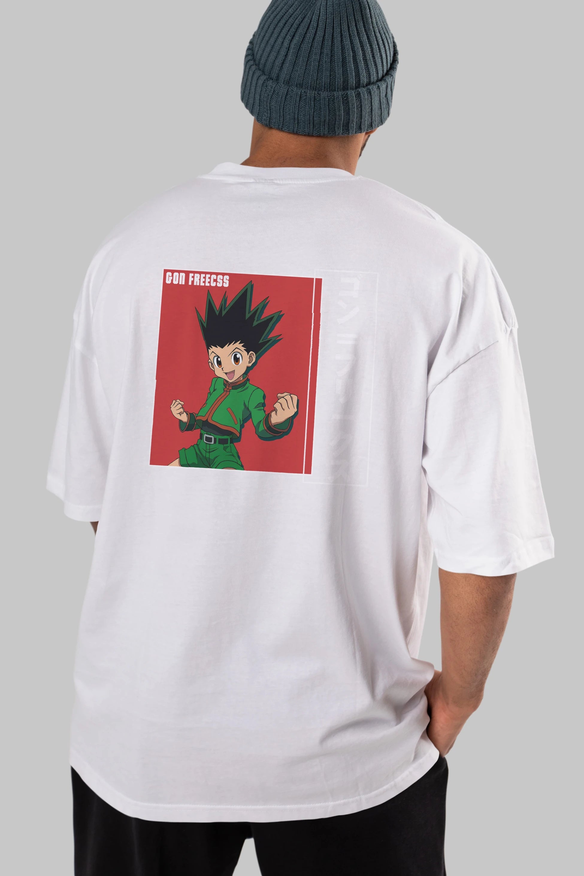Gon Freecss HUNTER X HUNTER 5 Anime Arka Baskılı Oversize t-shirt Erkek Kadın Unisex