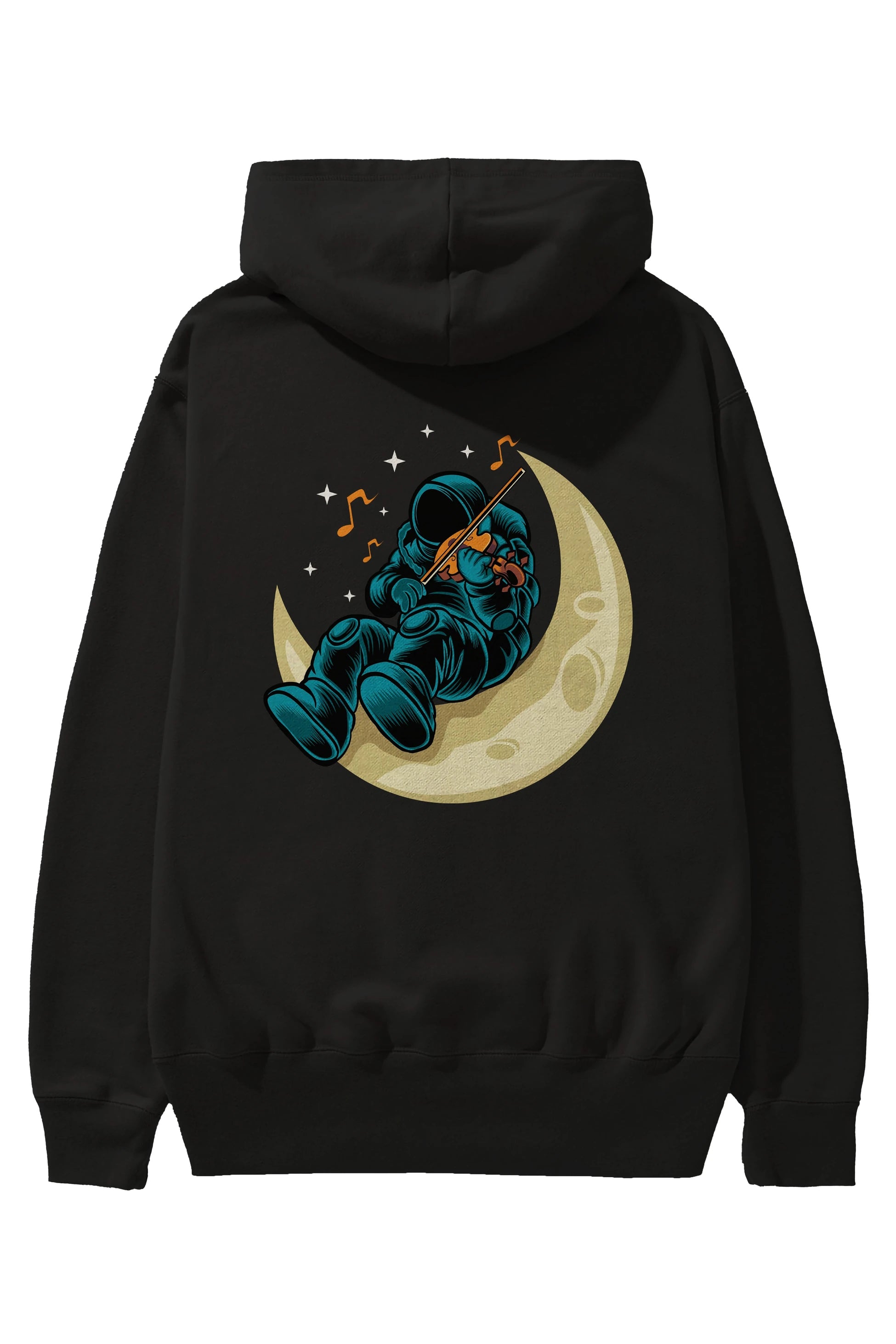 Playing Vionist in Space Arka Baskılı Hoodie Oversize Kapüşonlu Sweatshirt Erkek Kadın Unisex