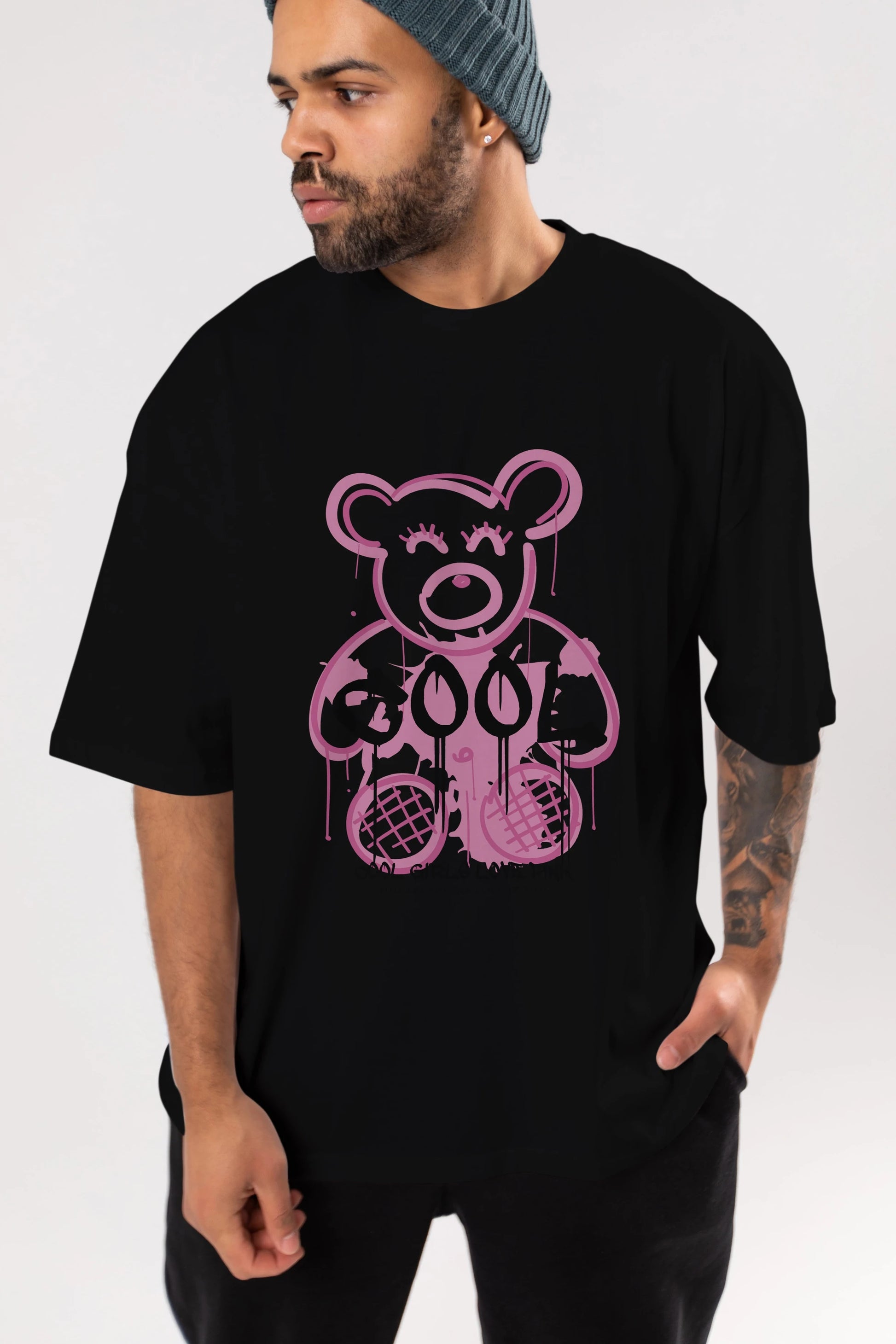 Cool Bear Ön Baskılı Oversize t-shirt Erkek Kadın Unisex