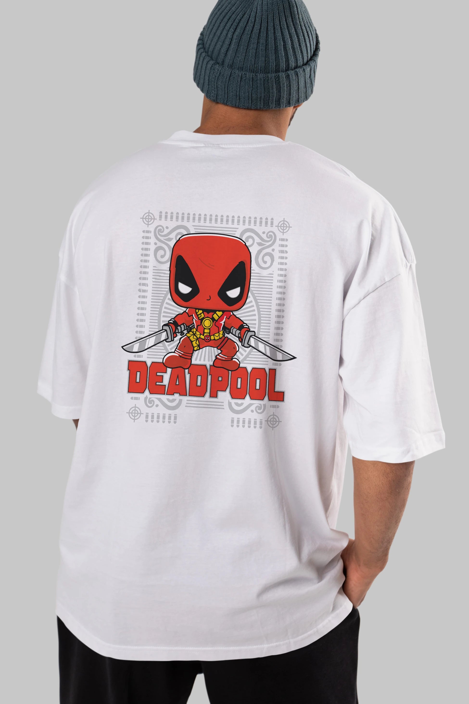 Deadpool (17) Arka Baskılı Oversize t-shirt Erkek Kadın Unisex %100 Pamuk Bisiklet Yaka tişort