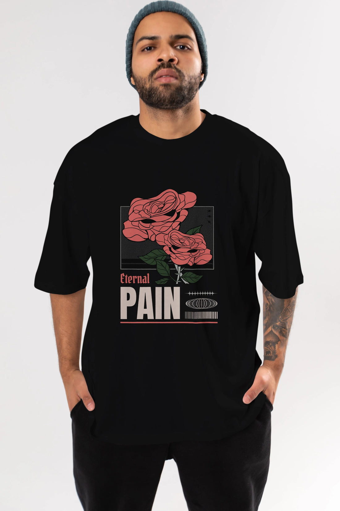 Eternal Pain Ön Baskılı Oversize t-shirt Erkek Kadın Unisex