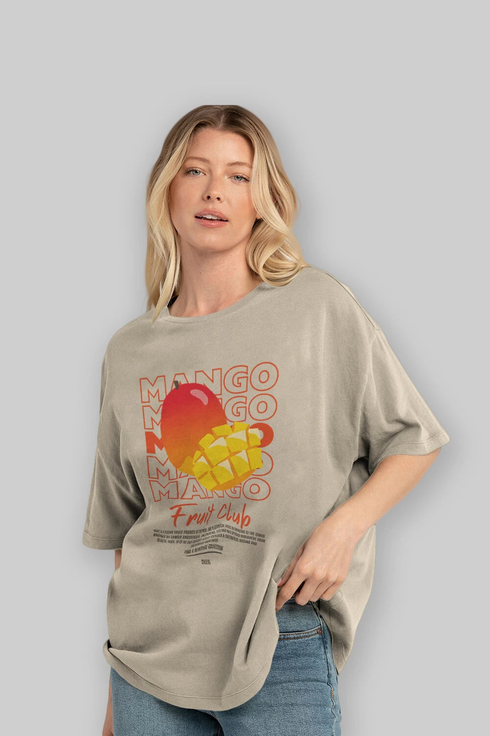 Mango Ön Baskılı Oversize t-shirt Erkek Kadın Pamuk Bisiklet Yaka tişort