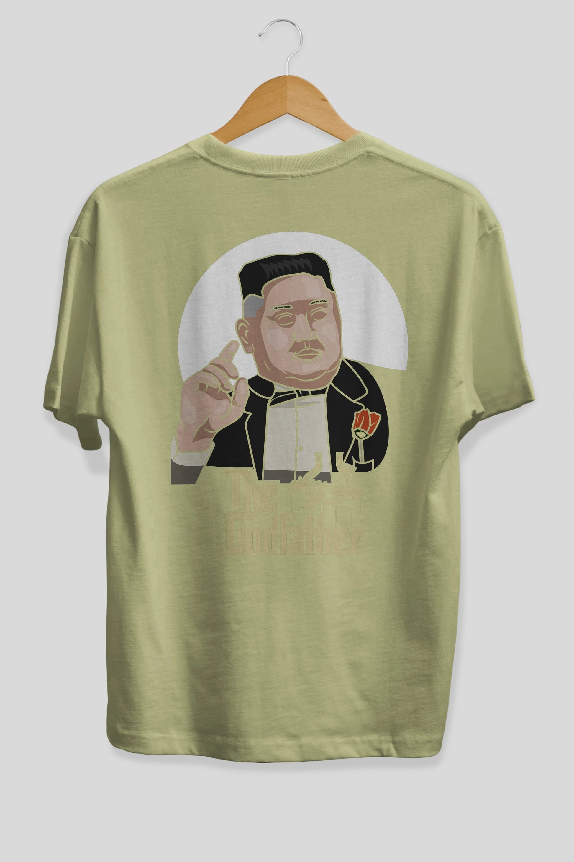 Godfather Jong Un Arka Baskılı Oversize t-shirt Erkek Kadın Unisex %100 Pamuk tişort