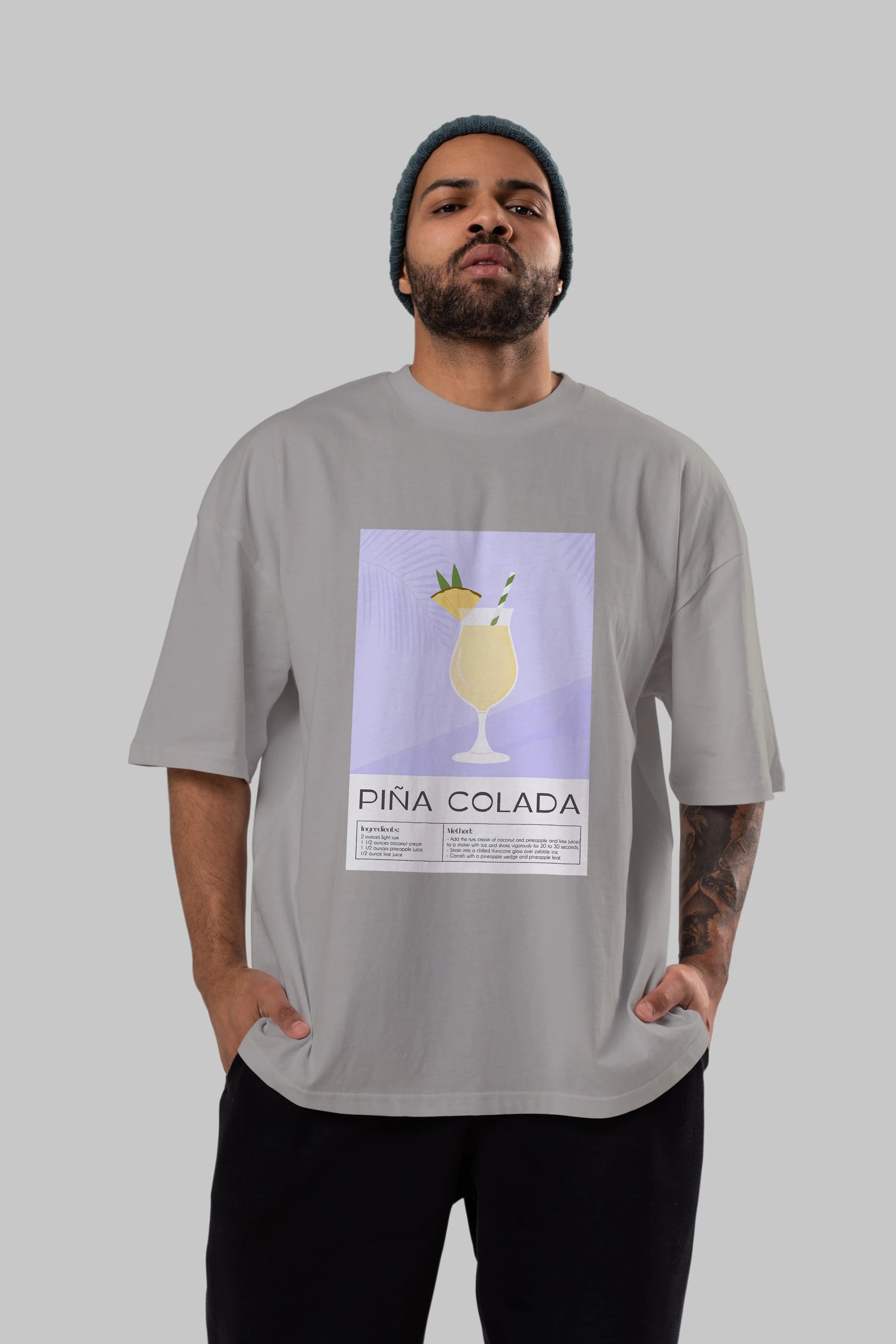 PIna Colada 6 Ön Baskılı Oversize t-shirt Erkek Kadın Unisex %100 Pamuk Bisiklet Yaka tişort