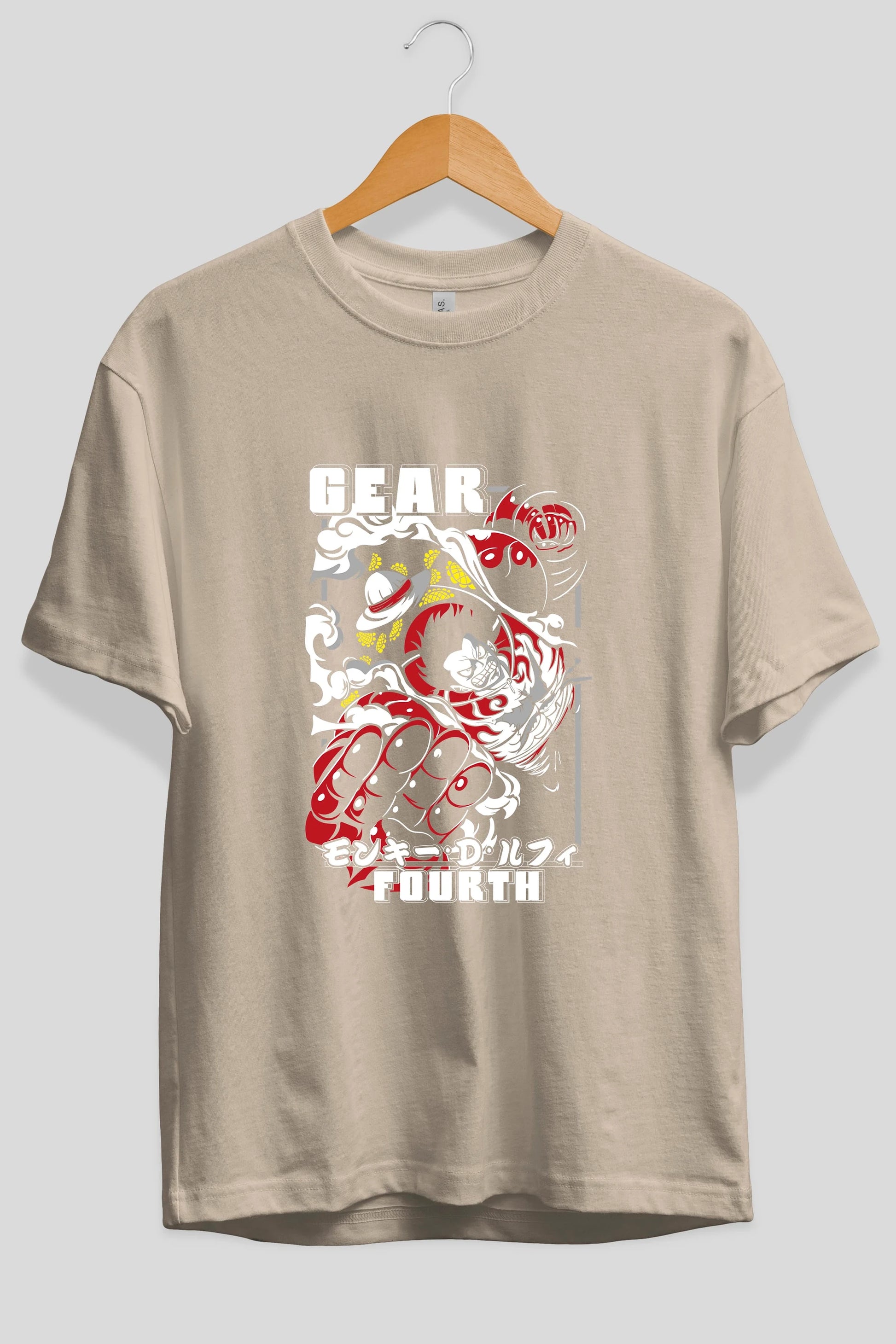 Luffy GEAR 4 Anime Ön Baskılı Oversize t-shirt Erkek Kadın Unisex