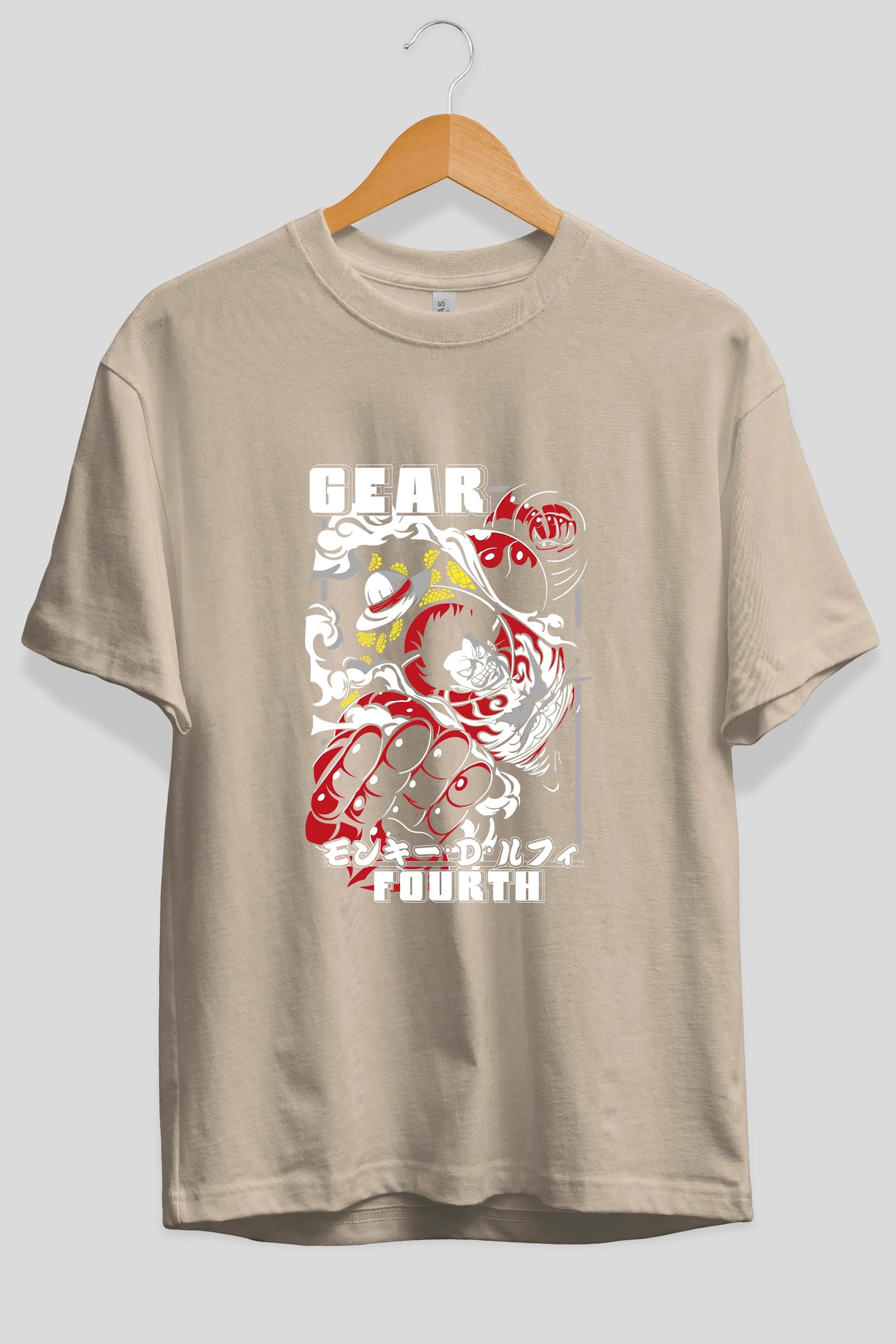 Luffy GEAR 4 Anime Ön Baskılı Oversize t-shirt Erkek Kadın Unisex