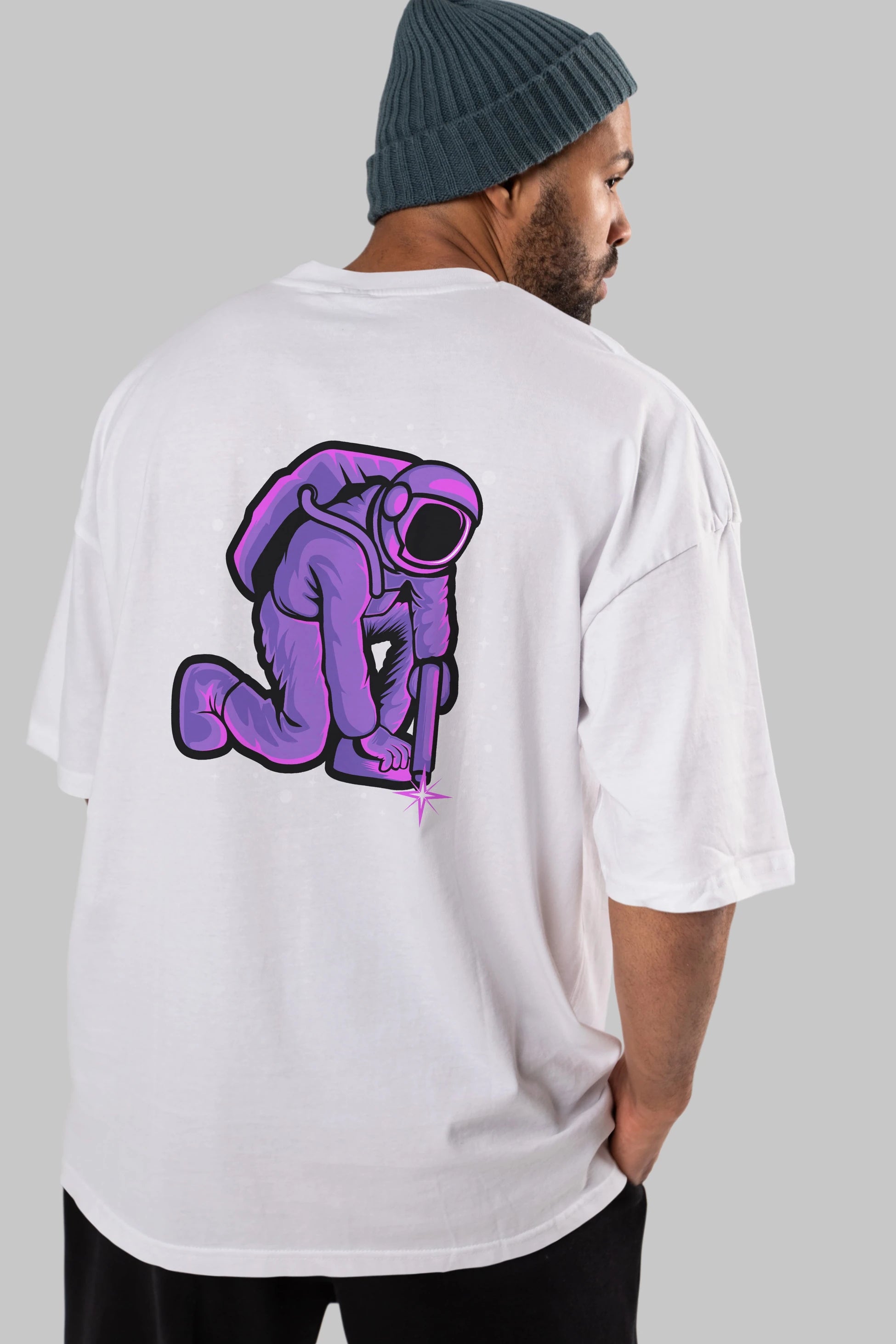 Welding in Space Arka Baskılı Oversize t-shirt Erkek Kadın Unisex