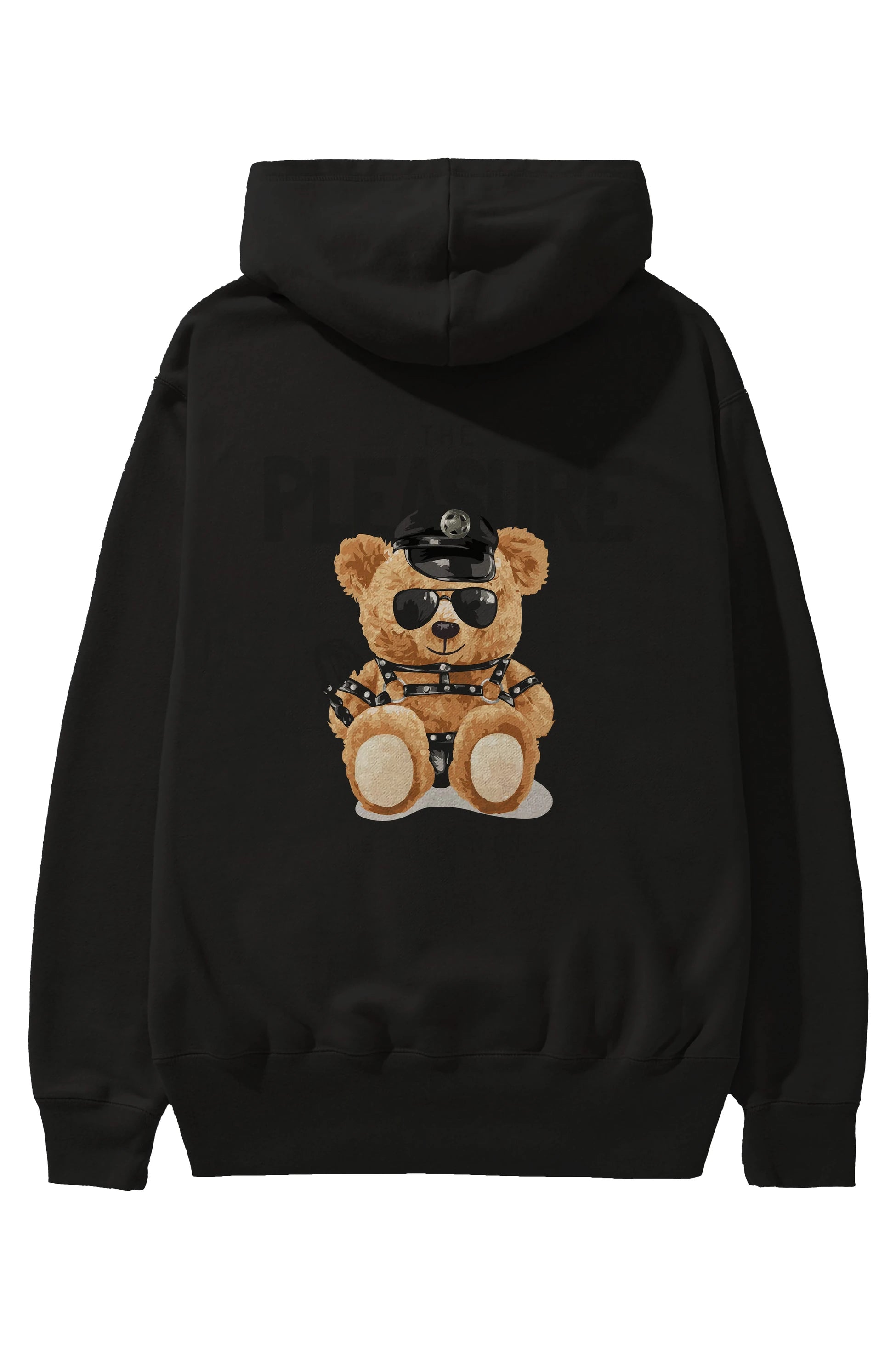 Teddy Bear The Pleasure Arka Baskılı Hoodie Oversize Kapüşonlu Sweatshirt Erkek Kadın Unisex