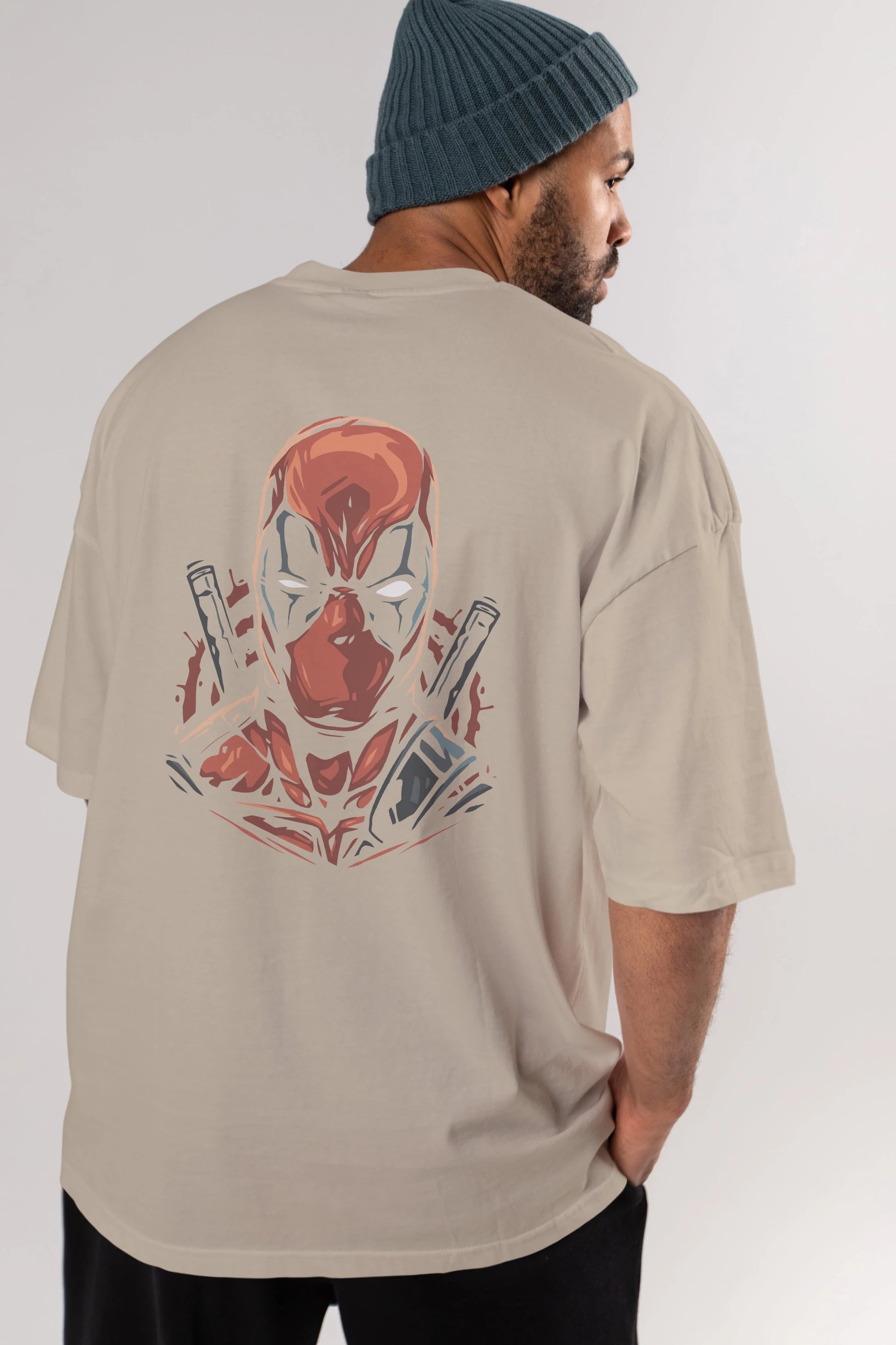 Deadpool (10) Arka Baskılı Oversize t-shirt Erkek Kadın Unisex %100 Pamuk Bisiklet Yaka tişort