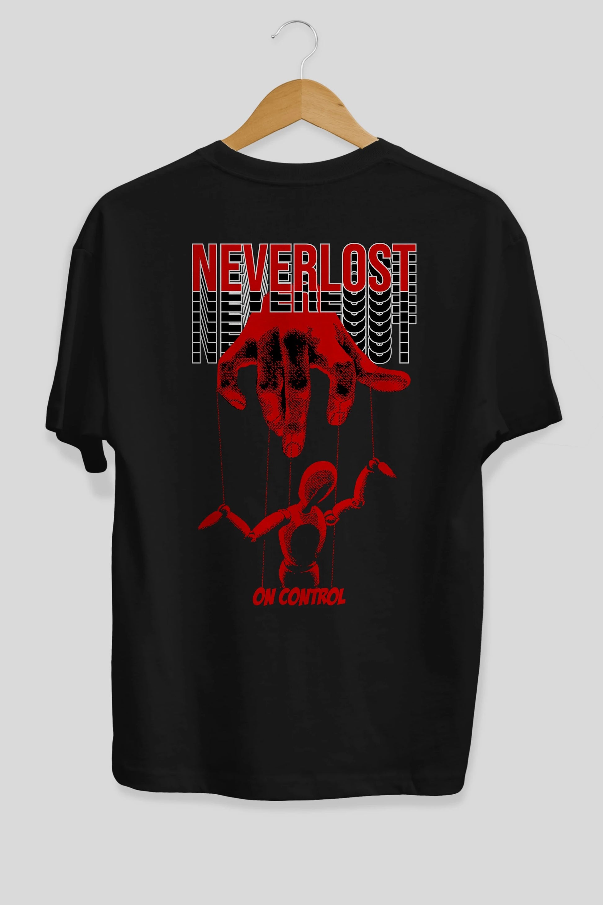 Neverlost on Control Arka Baskılı Oversize t-shirt Erkek Kadın Unisex