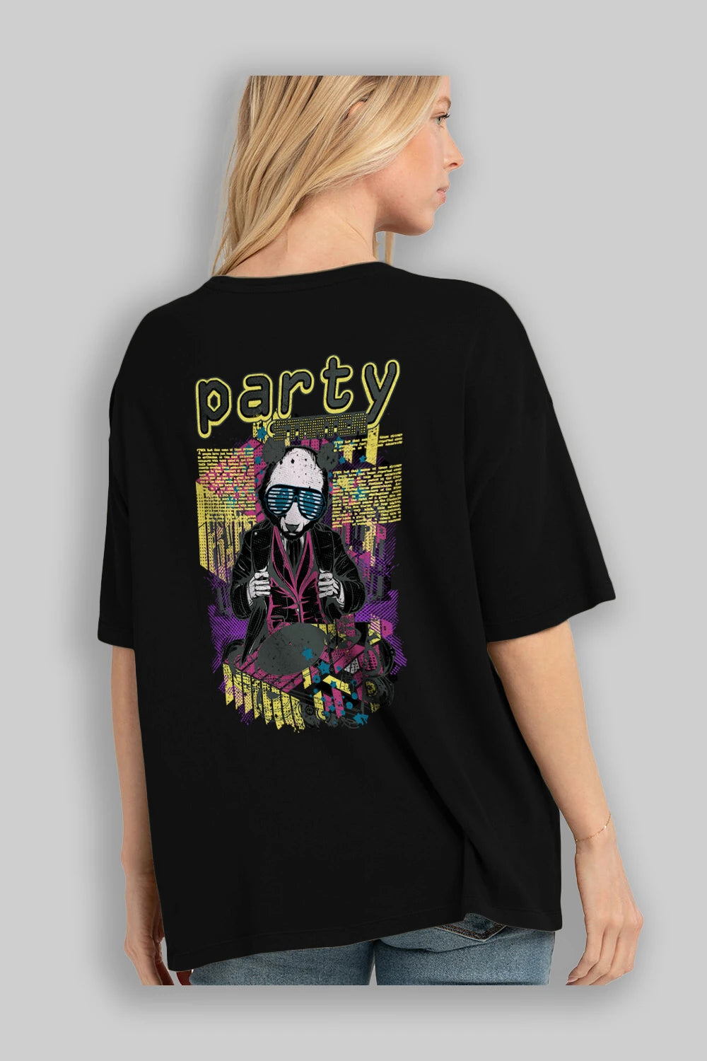 Party Starter Arka Baskılı Oversize t-shirt Erkek Kadın Unisex