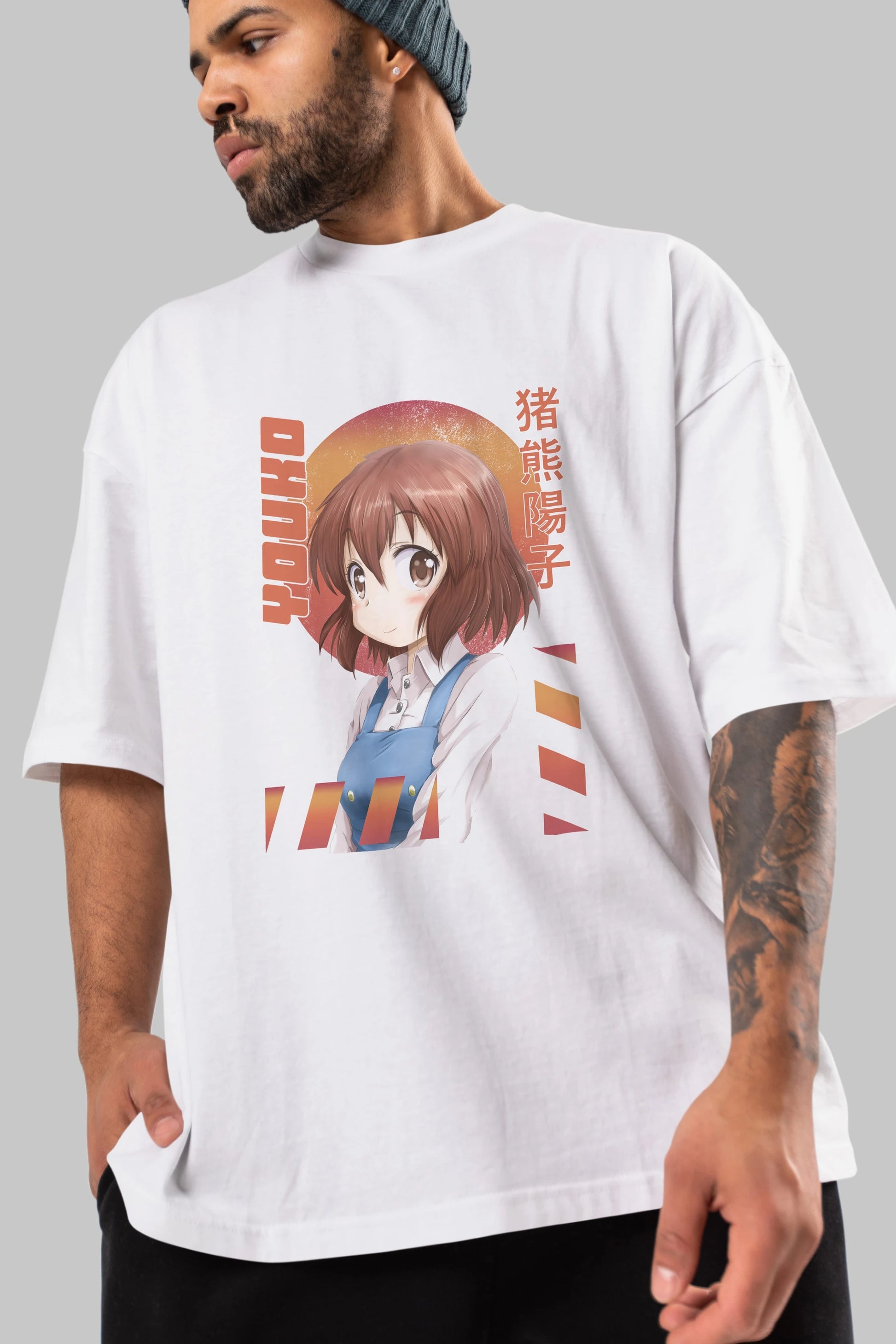 Youko Inokuma 5 Anime Ön Baskılı Oversize t-shirt %100 pamuk Erkek Kadın Unisex