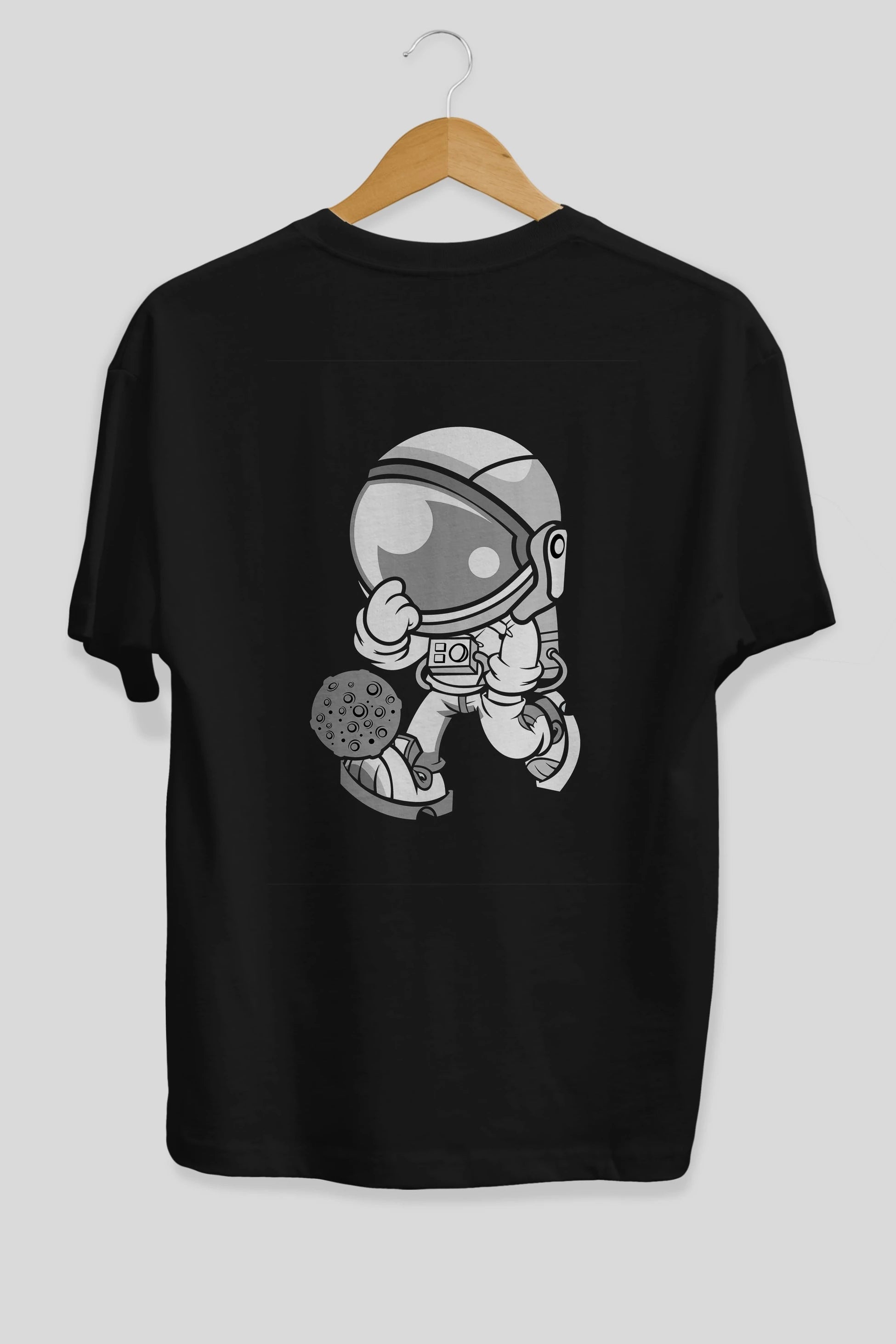 Street Astronaut Arka Baskılı Oversize t-shirt Erkek Kadın Unisex %100 Pamuk tişort