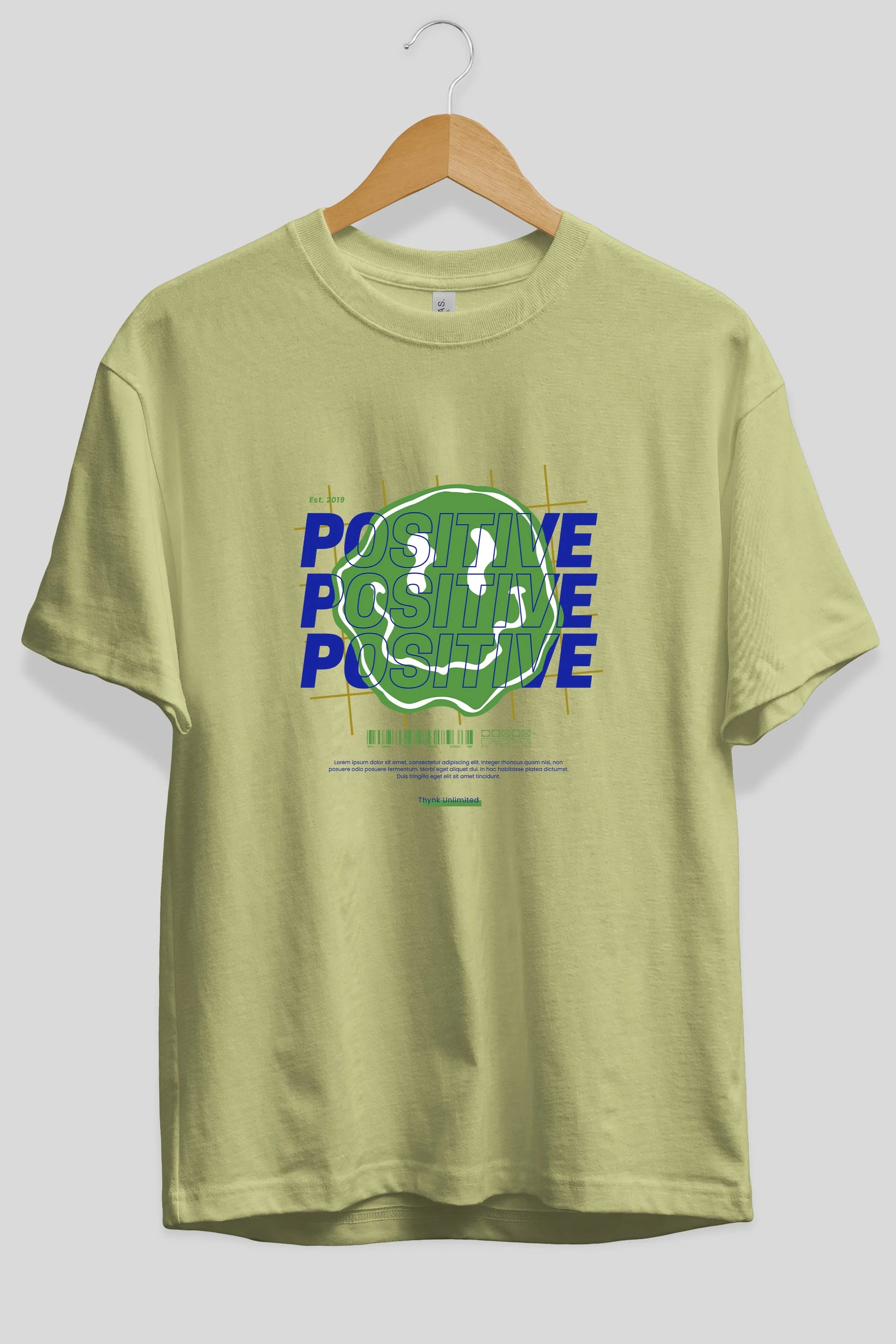 Positive 2 Ön Baskılı Oversize t-shirt Erkek Kadın Unisex
