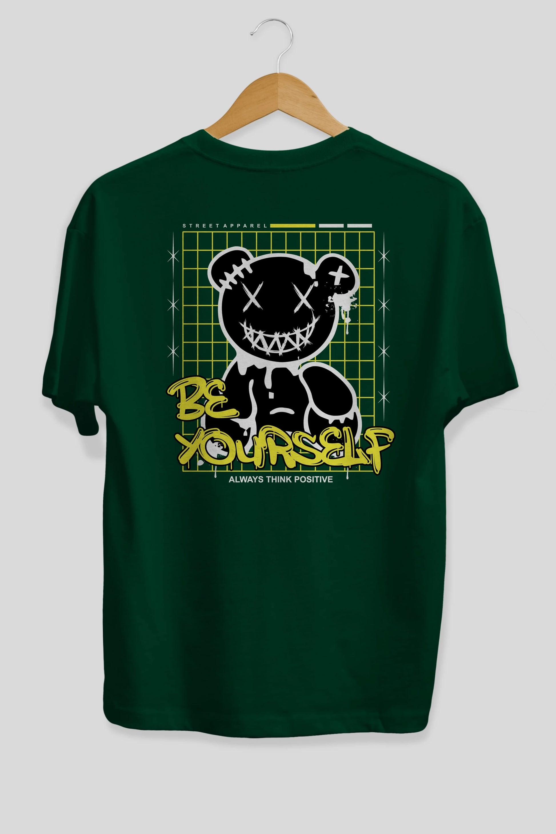 Teddy Bear Be Yourself Arka Baskılı Oversize t-shirt Erkek Kadın Unisex