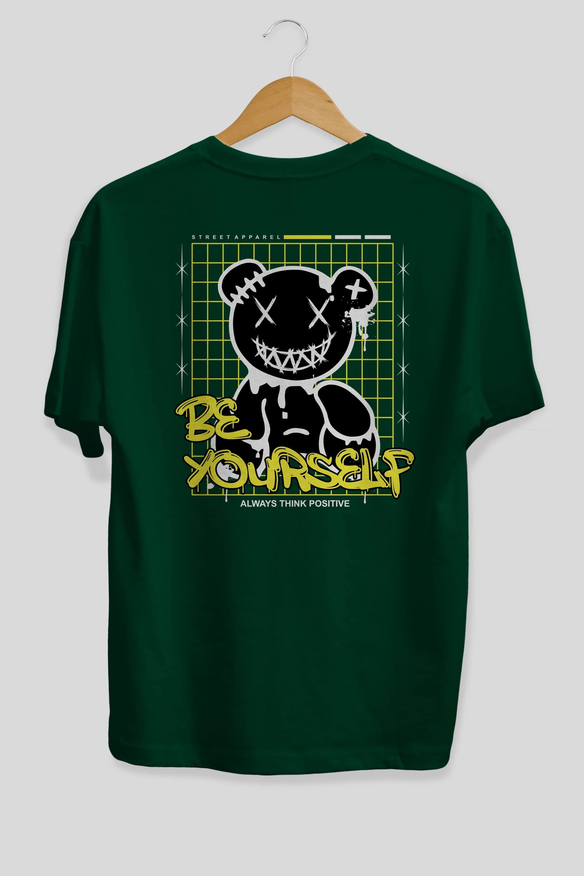 Teddy Bear Be Yourself Arka Baskılı Oversize t-shirt Erkek Kadın Unisex