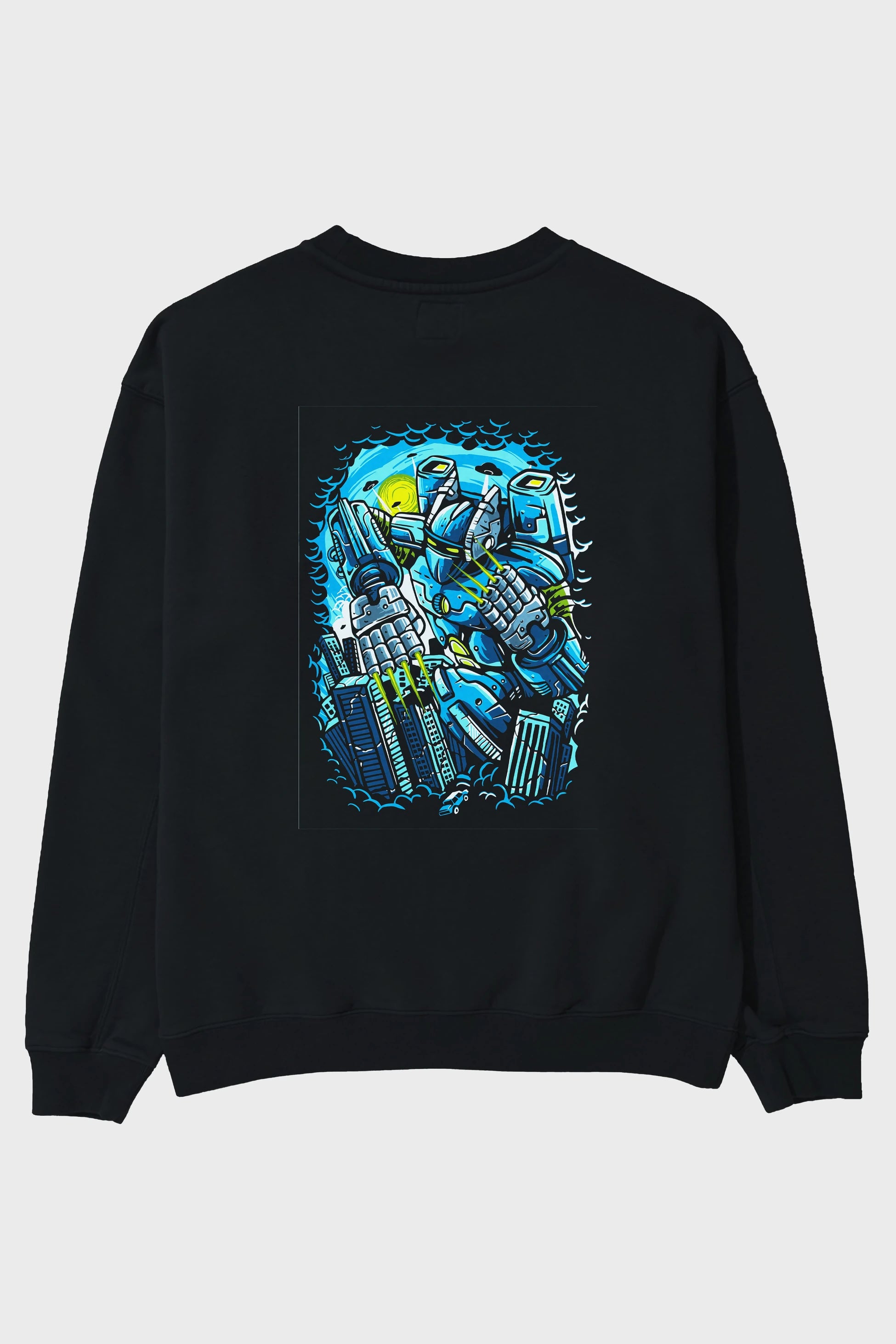Destroy The City Arka Baskılı Oversize Sweatshirt Erkek Kadın Unisex