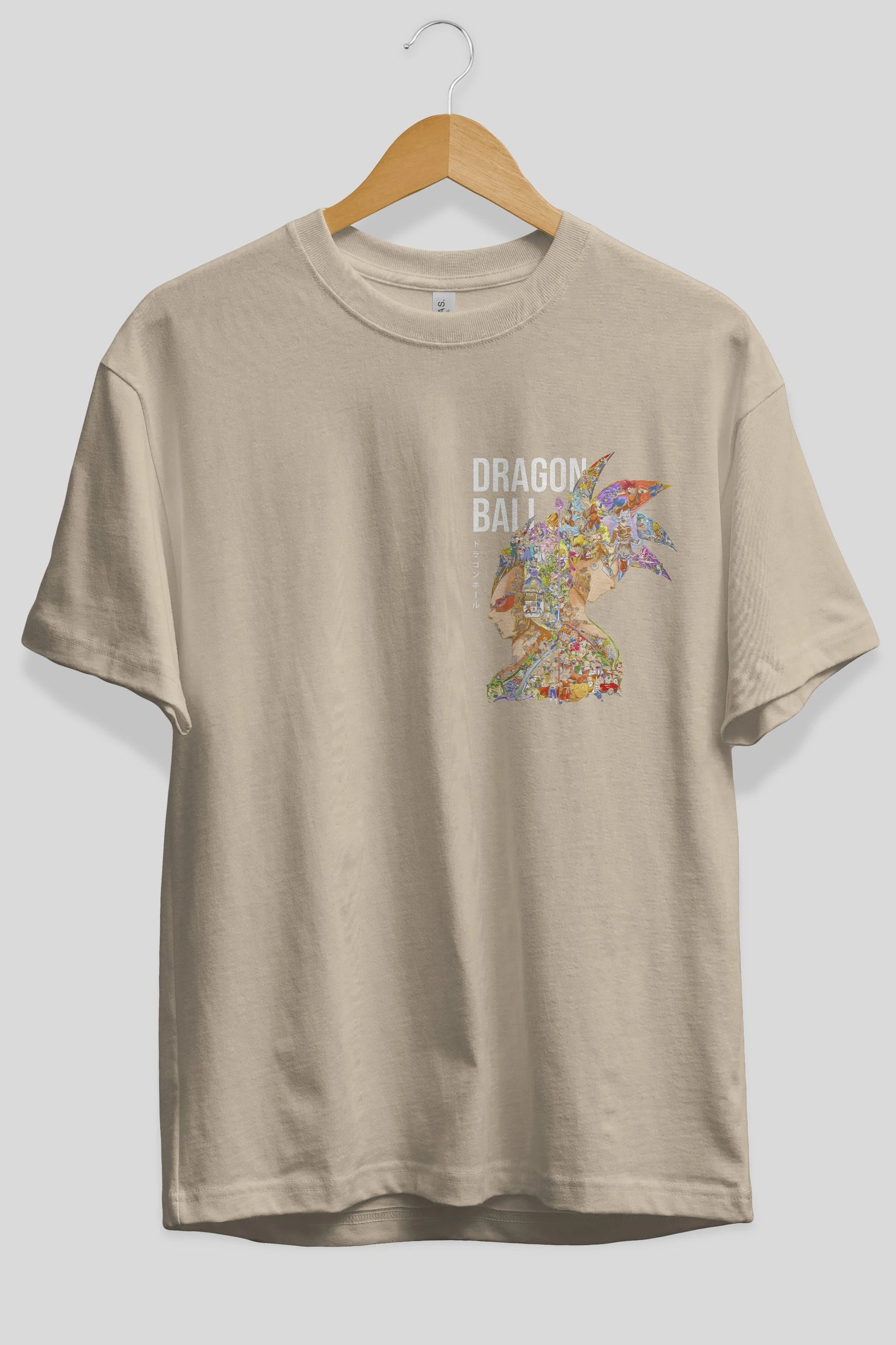 DRAGON BALL ART (5) Ön Sol Baskılı Oversize t-shirt Erkek Kadın Unisex %100 Pamuk Bisiklet Yaka tişort