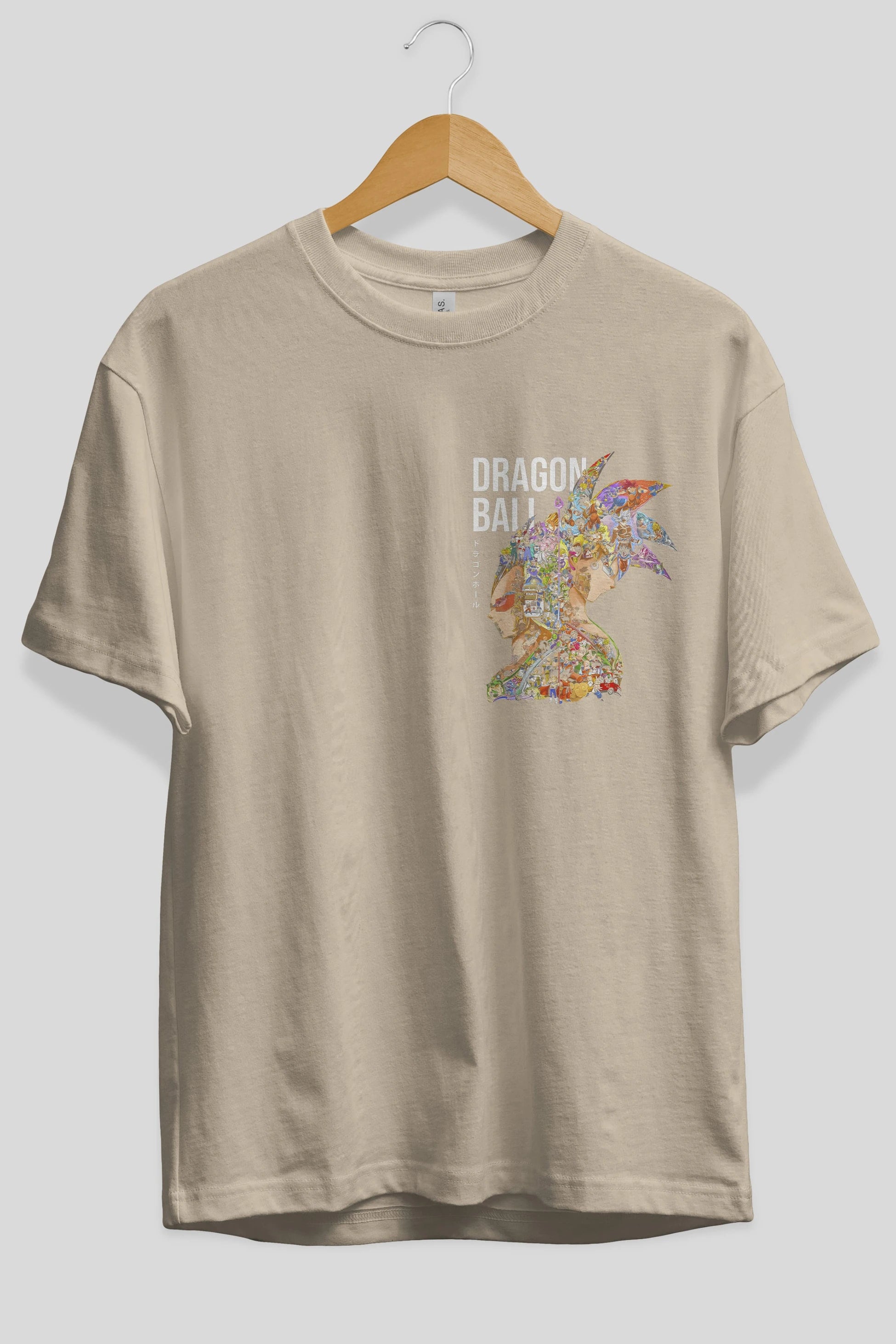 DRAGON BALL ART (5) Ön Sol Baskılı Oversize t-shirt Erkek Kadın Unisex %100 Pamuk Bisiklet Yaka tişort