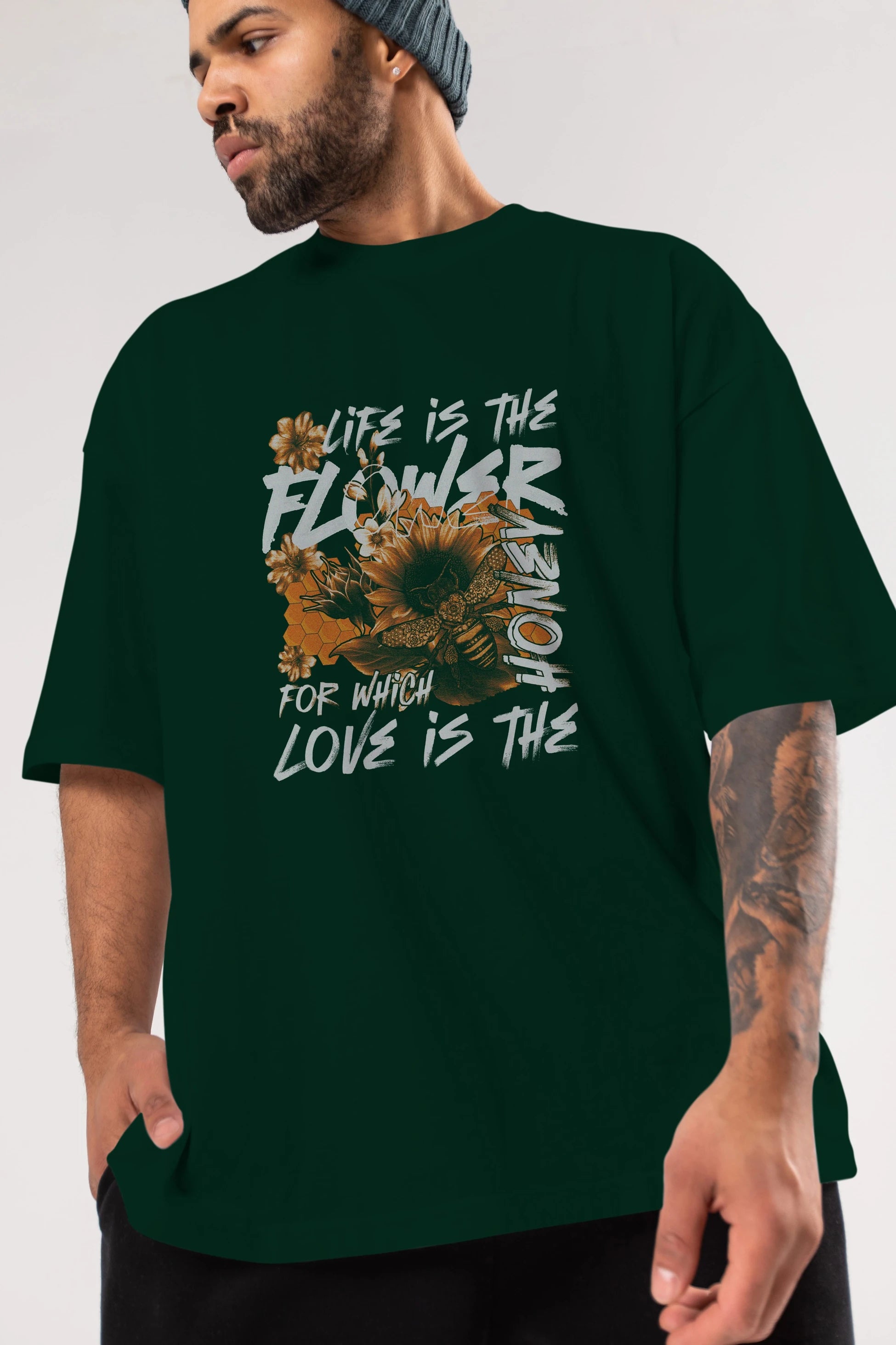 Life is the flower for which love is the honey Ön Baskılı Oversize t-shirt Erkek Kadın Unisex