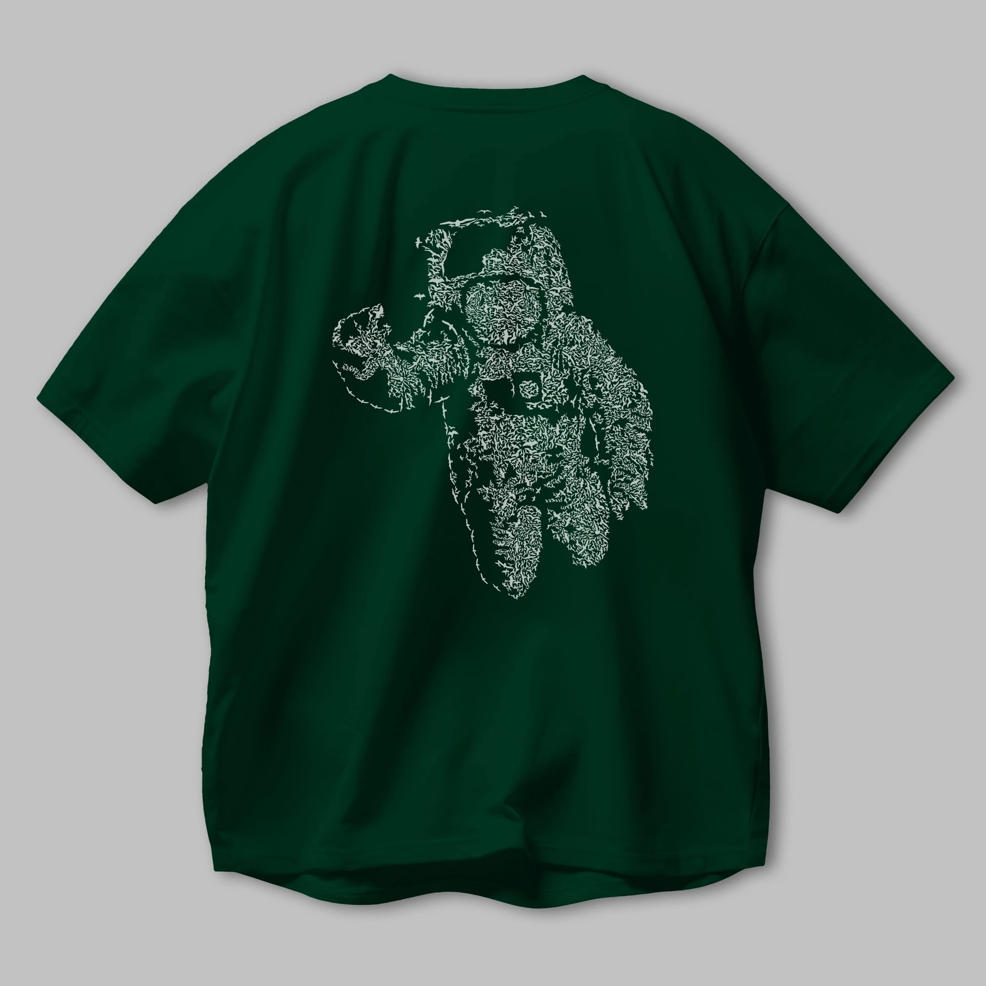 Flying Astronaut Arka Baskılı Oversize t-shirt %100 pamuk Erkek Kadın Unisex