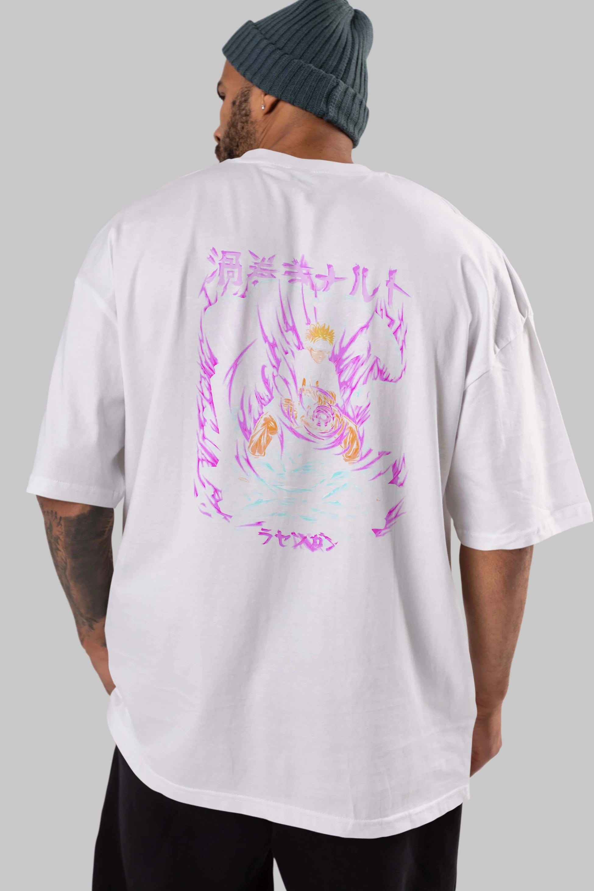 NARUTO Anime Arka Baskılı Oversize t-shirt Erkek Kadın Unisex