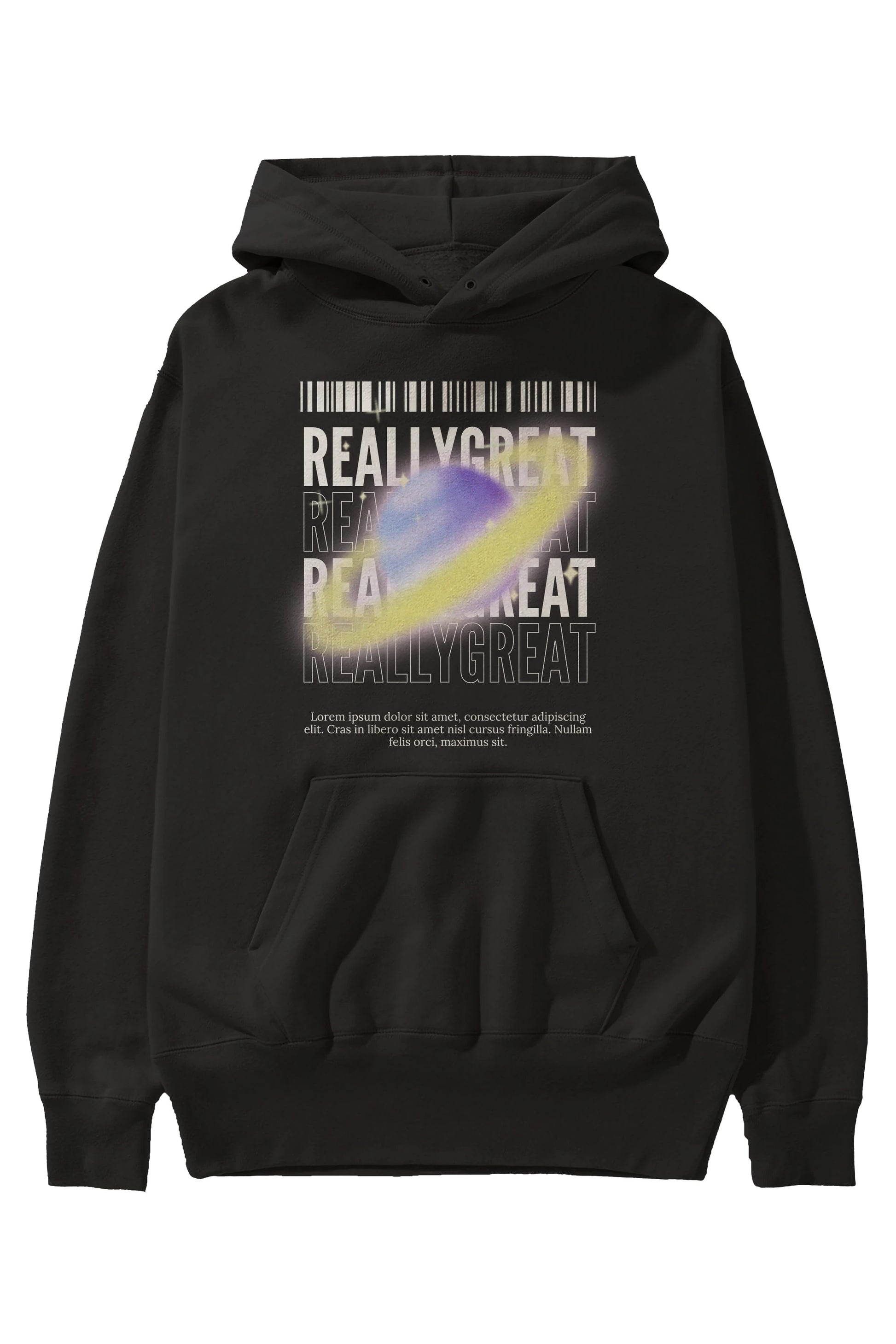 Really Great 2 Yazılı Ön Baskılı Oversize Hoodie Kapüşonlu Sweatshirt Erkek Kadın Unisex