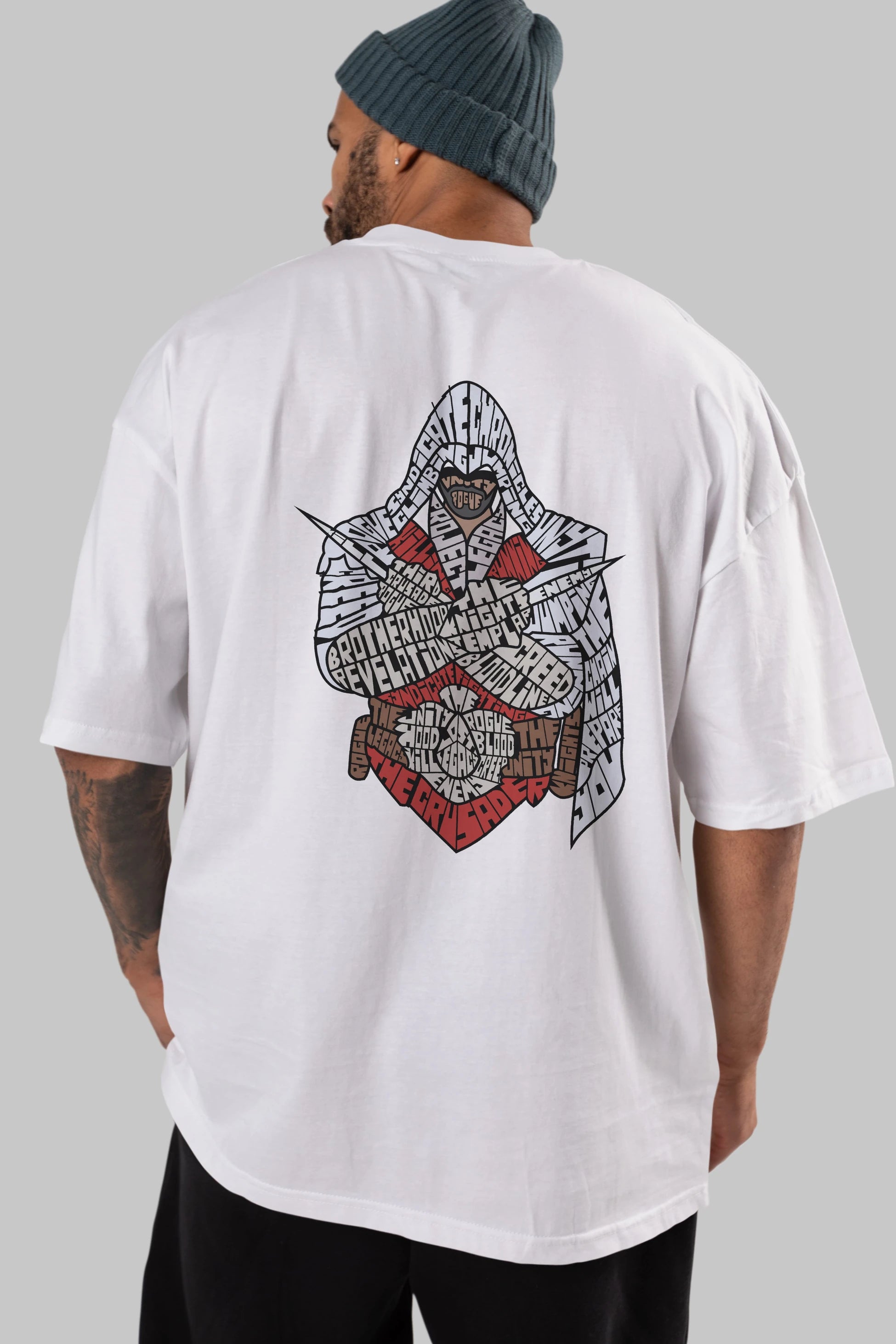 Assassins Arka Baskılı Oversize t-shirt %100 pamuk Erkek Kadın Unisex