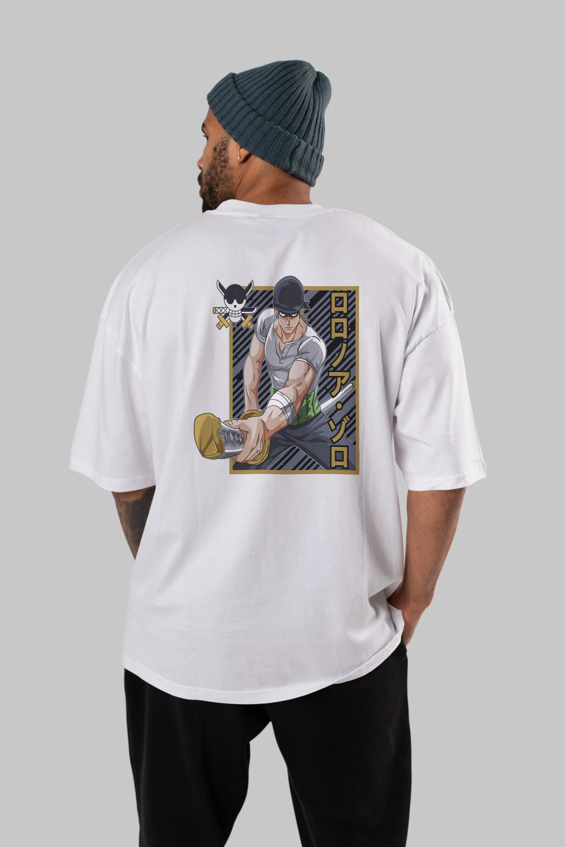 RORONOA ZORO Anime Arka Baskılı Oversize t-shirt Erkek Kadın Unisex