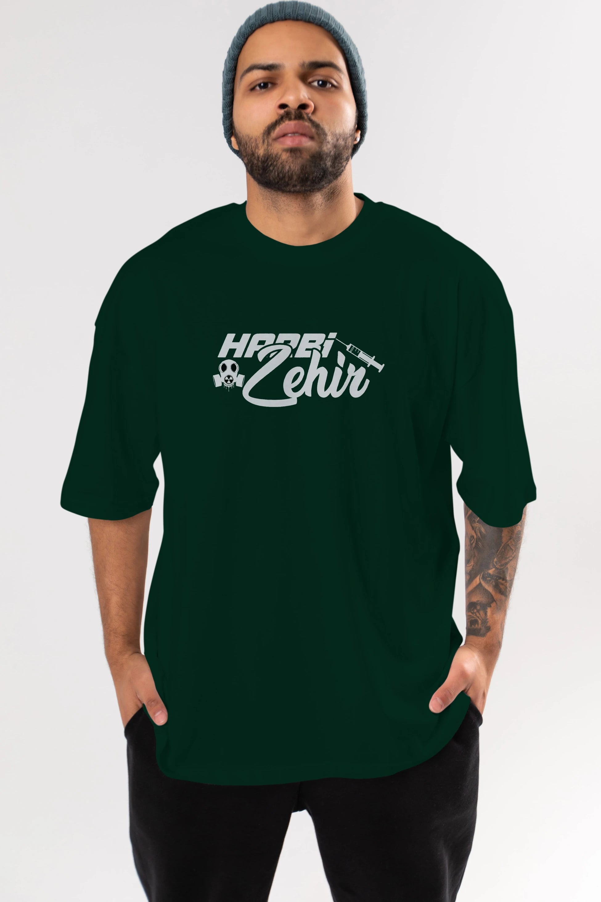 Harbi Zehir Ön Baskılı Oversize t-shirt %100 pamuk Erkek Kadın Unisex