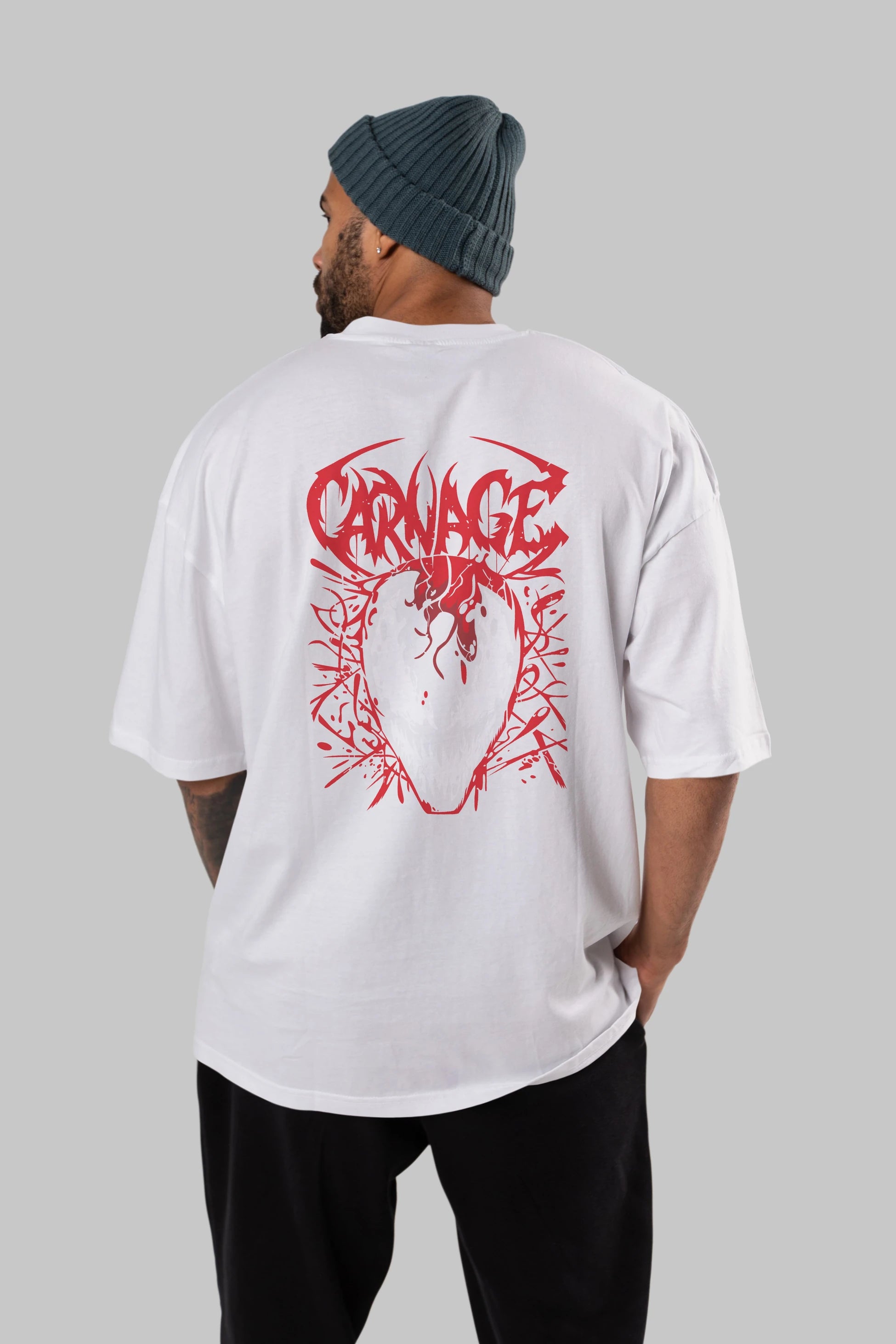 Venom (22) Arka Baskılı Oversize t-shirt Erkek Kadın Unisex %100 Pamuk Bisiklet Yaka tişort