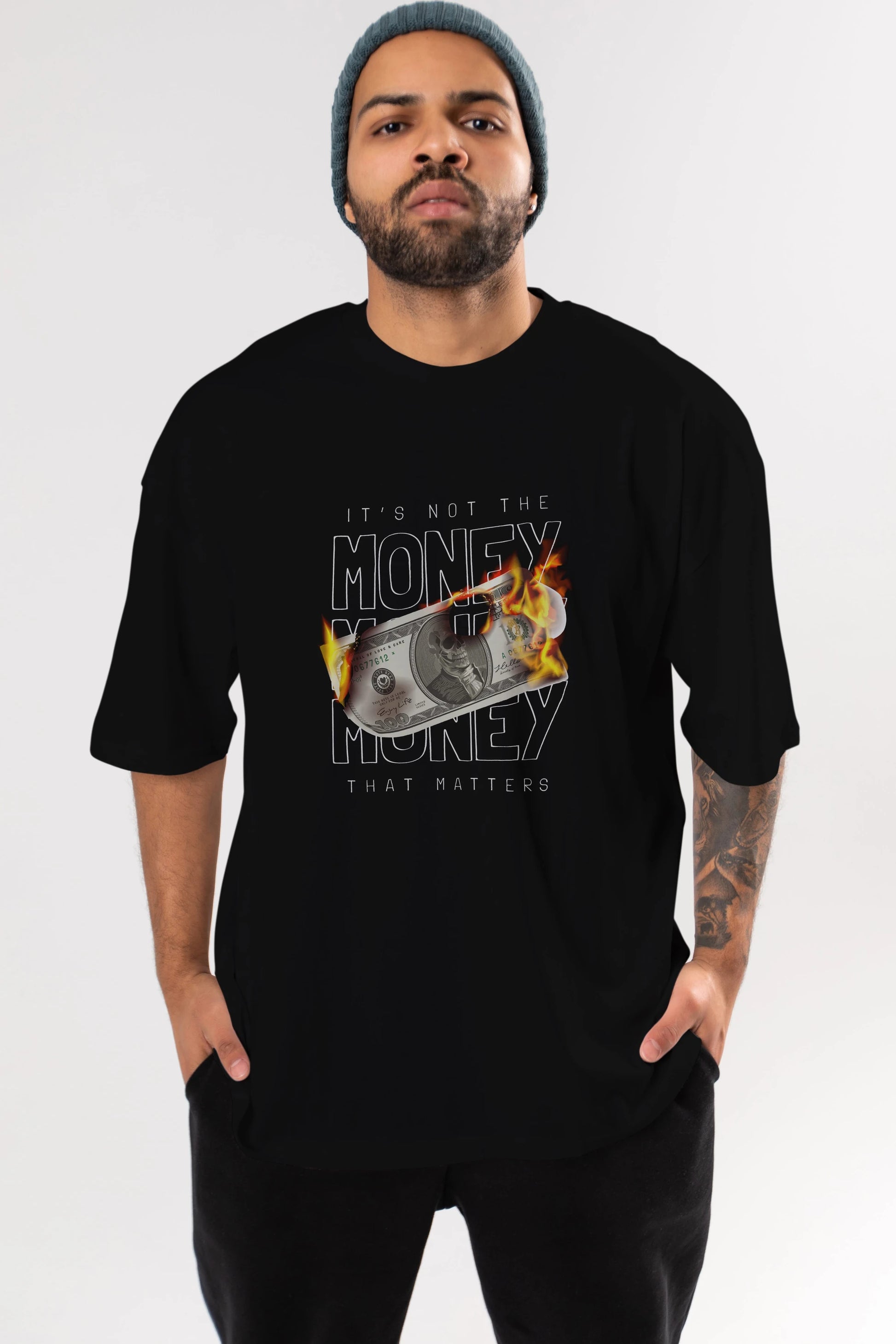 Teddy Bear Its Not The Money Ön Baskılı Oversize t-shirt Erkek Kadın Unisex %100 Pamuk