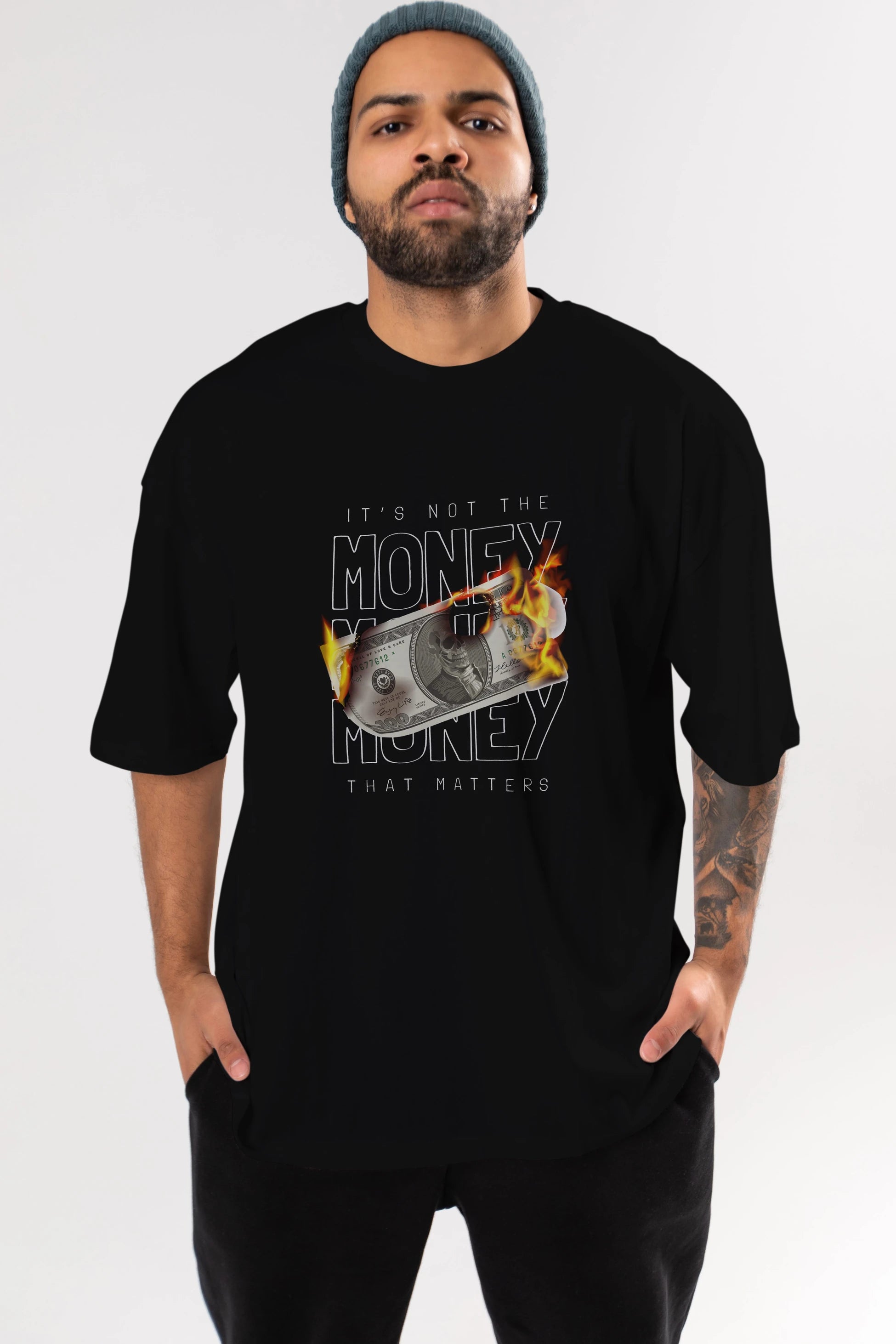 Teddy Bear Its Not The Money Ön Baskılı Oversize t-shirt Erkek Kadın Unisex %100 Pamuk