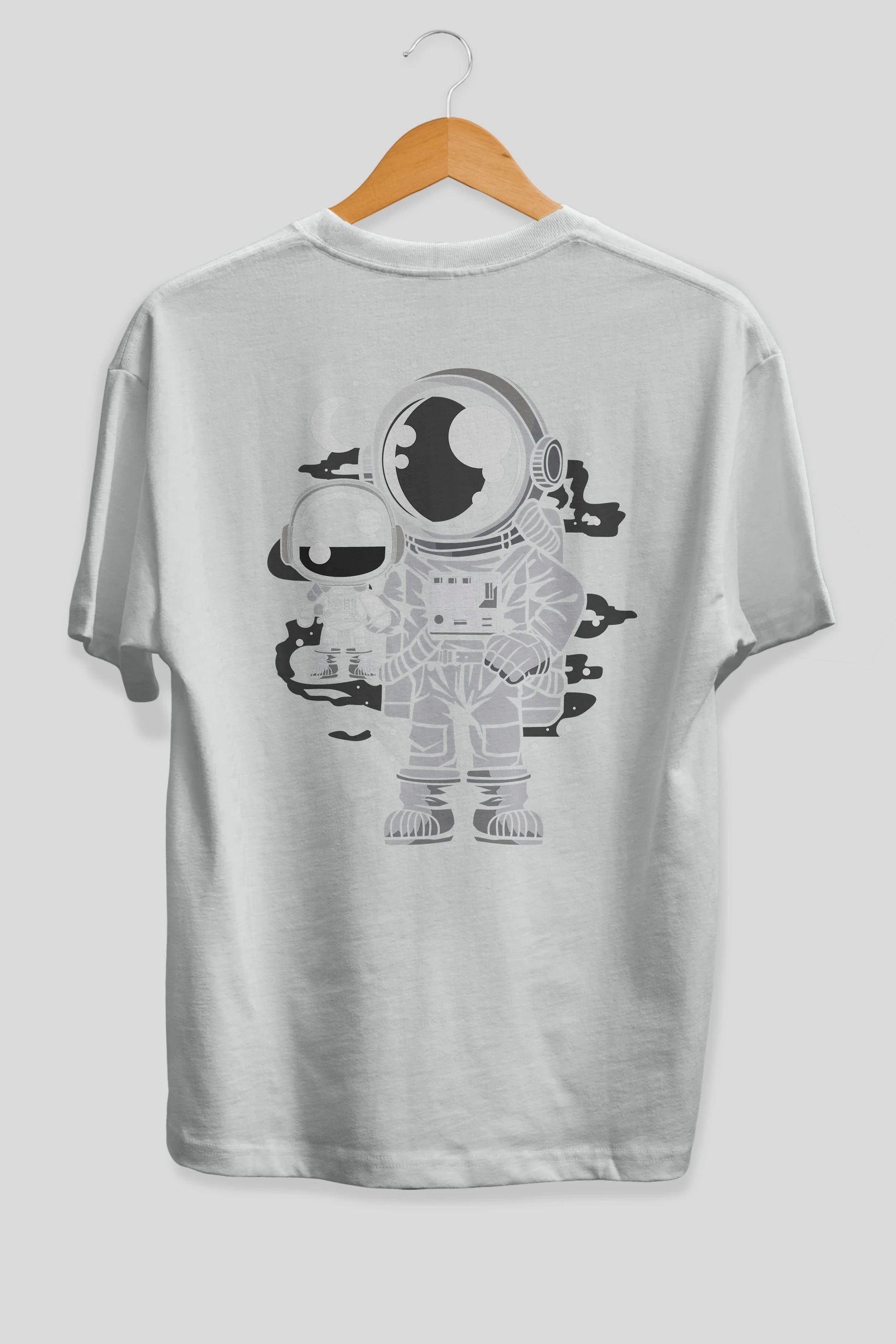 Astronaut And His Doll Arka Baskılı Oversize t-shirt Erkek Kadın Unisex