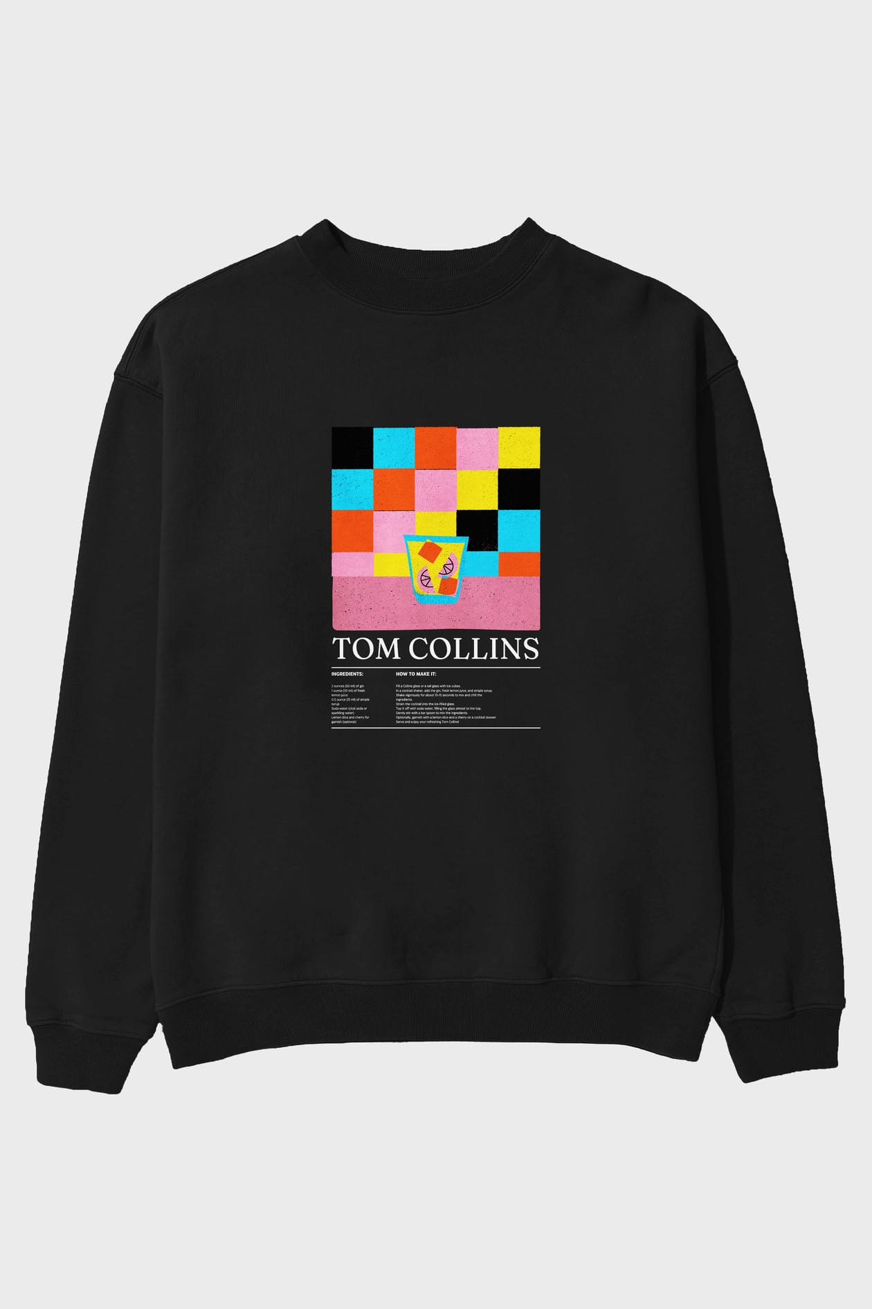 Tom Collins ön Baskılı Oversize Sweatshirt Erkek Kadın Unisex