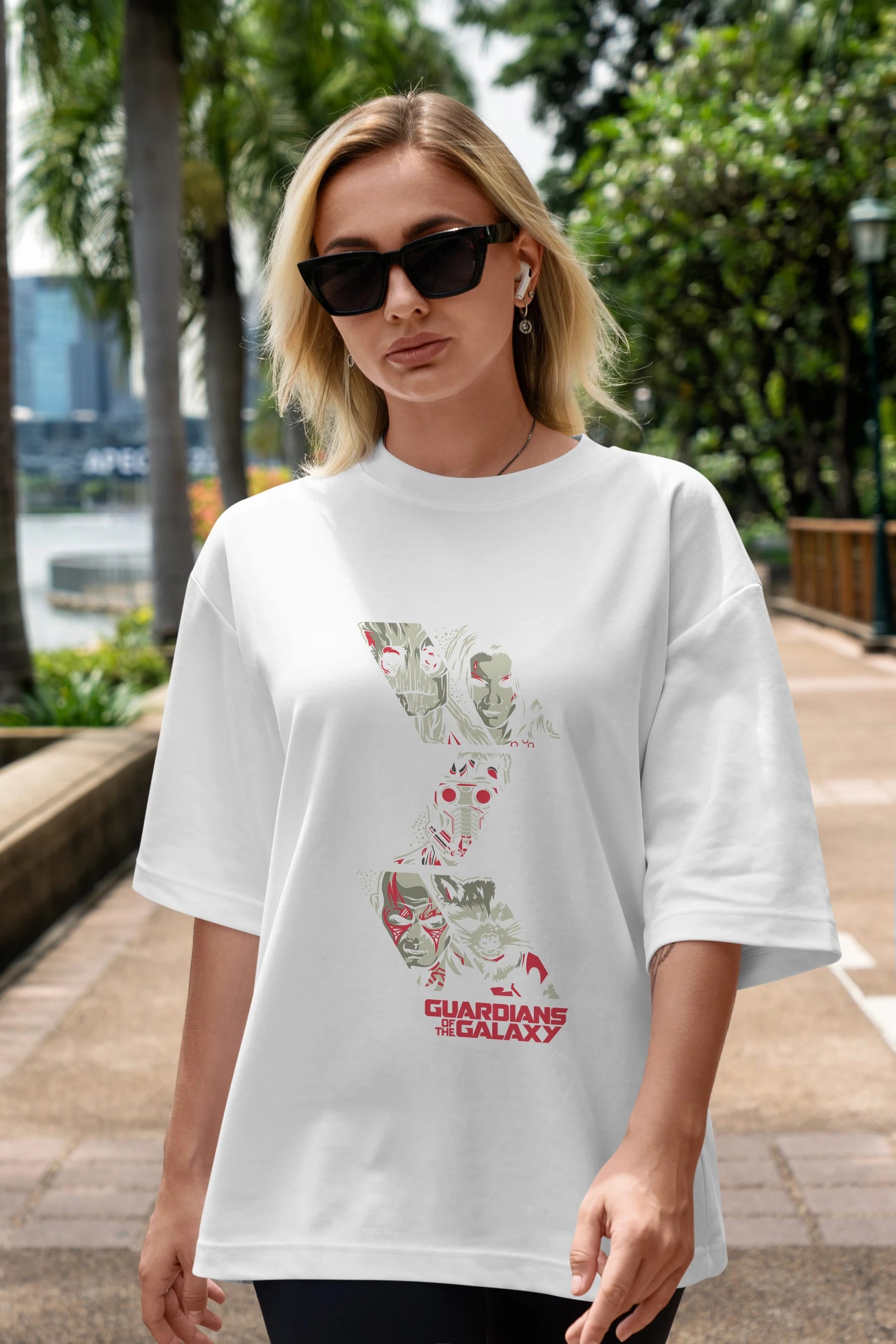 Guardians of The Galaxy (2) Ön Baskılı Oversize t-shirt Erkek Kadın Unisex %100 Pamuk Bisiklet Yaka tişort