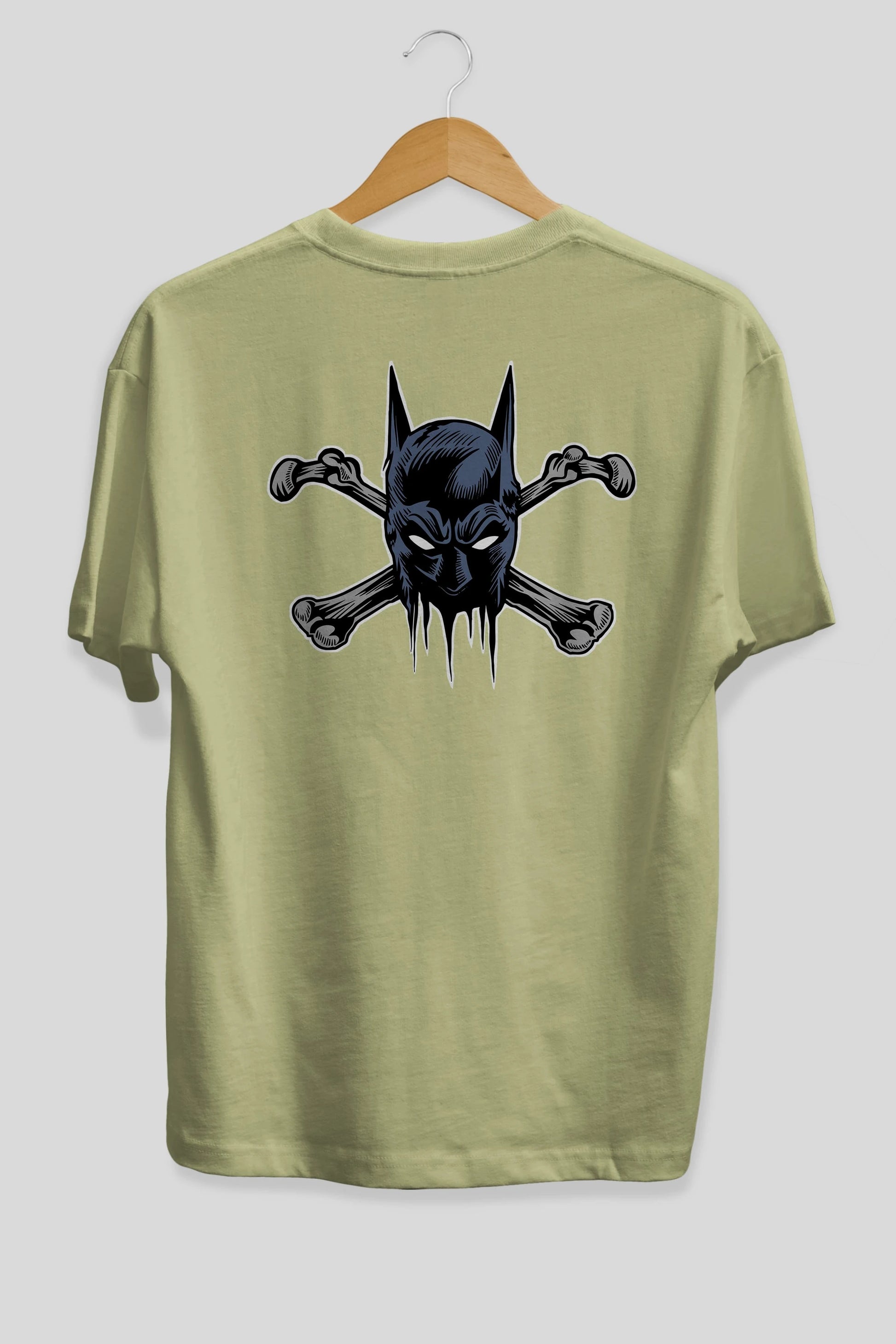 Batbones Arka Baskılı Oversize t-shirt Erkek Kadın Unisex %100 Pamuk