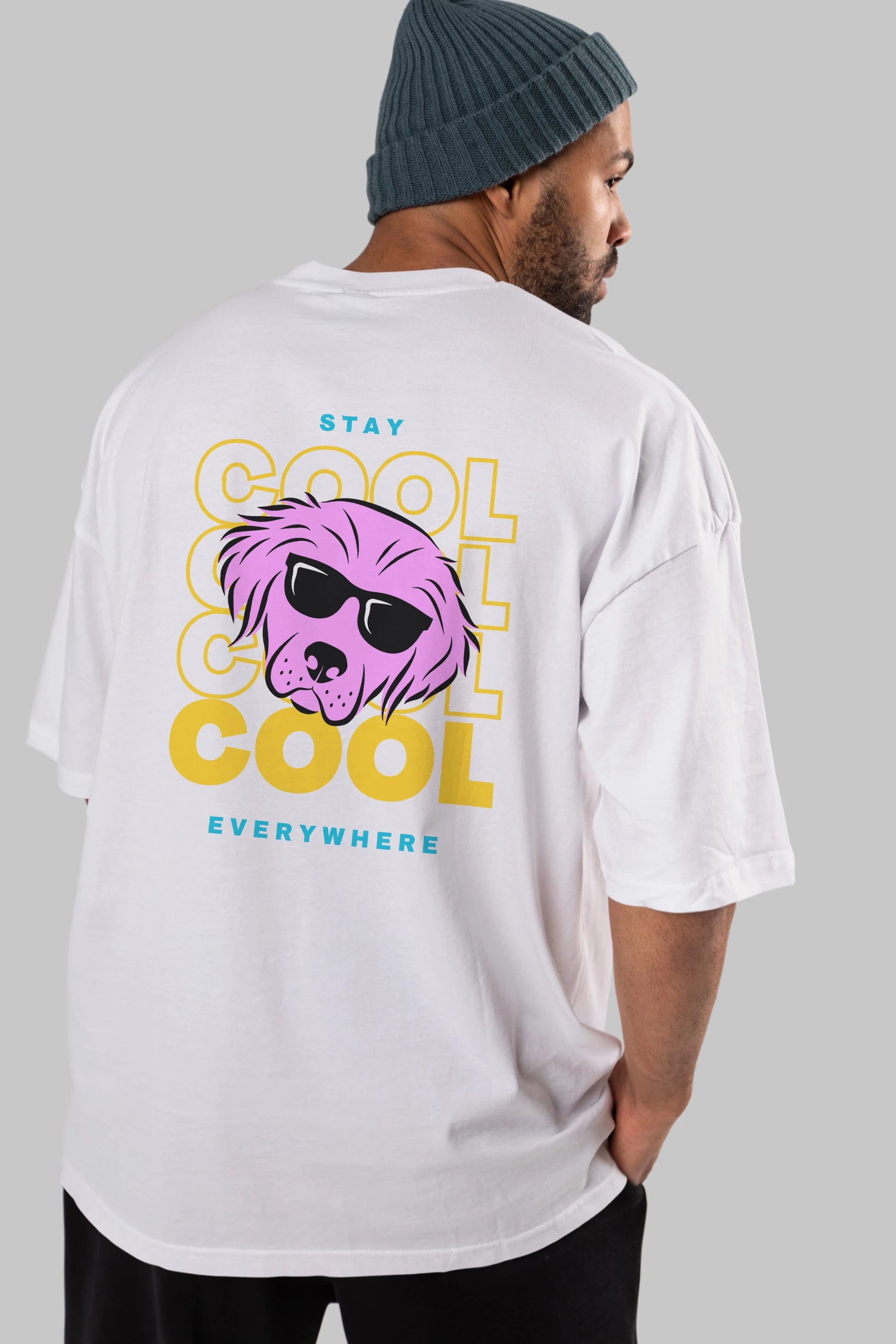 Cool Dog 2 Arka Baskılı Oversize t-shirt Erkek Kadın Unisex