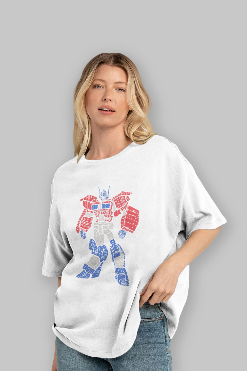 Optimus Prime Ön Baskılı Oversize t-shirt %100 pamuk Erkek Kadın Unisex