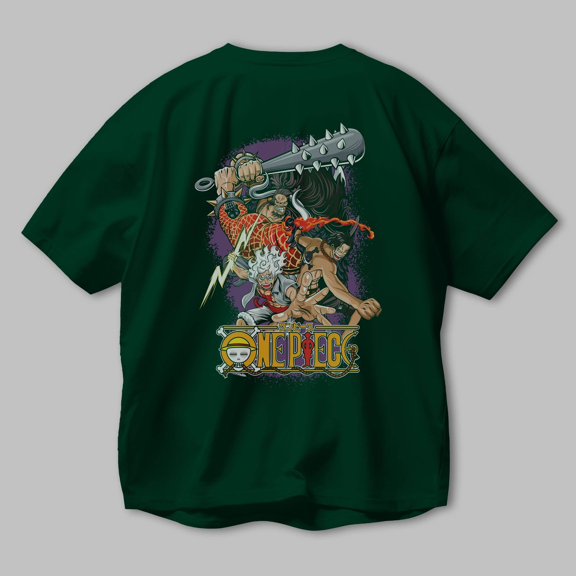 ONE PIECE (6) Anime Arka Baskılı Oversize t-shirt Erkek Kadın Unisex
