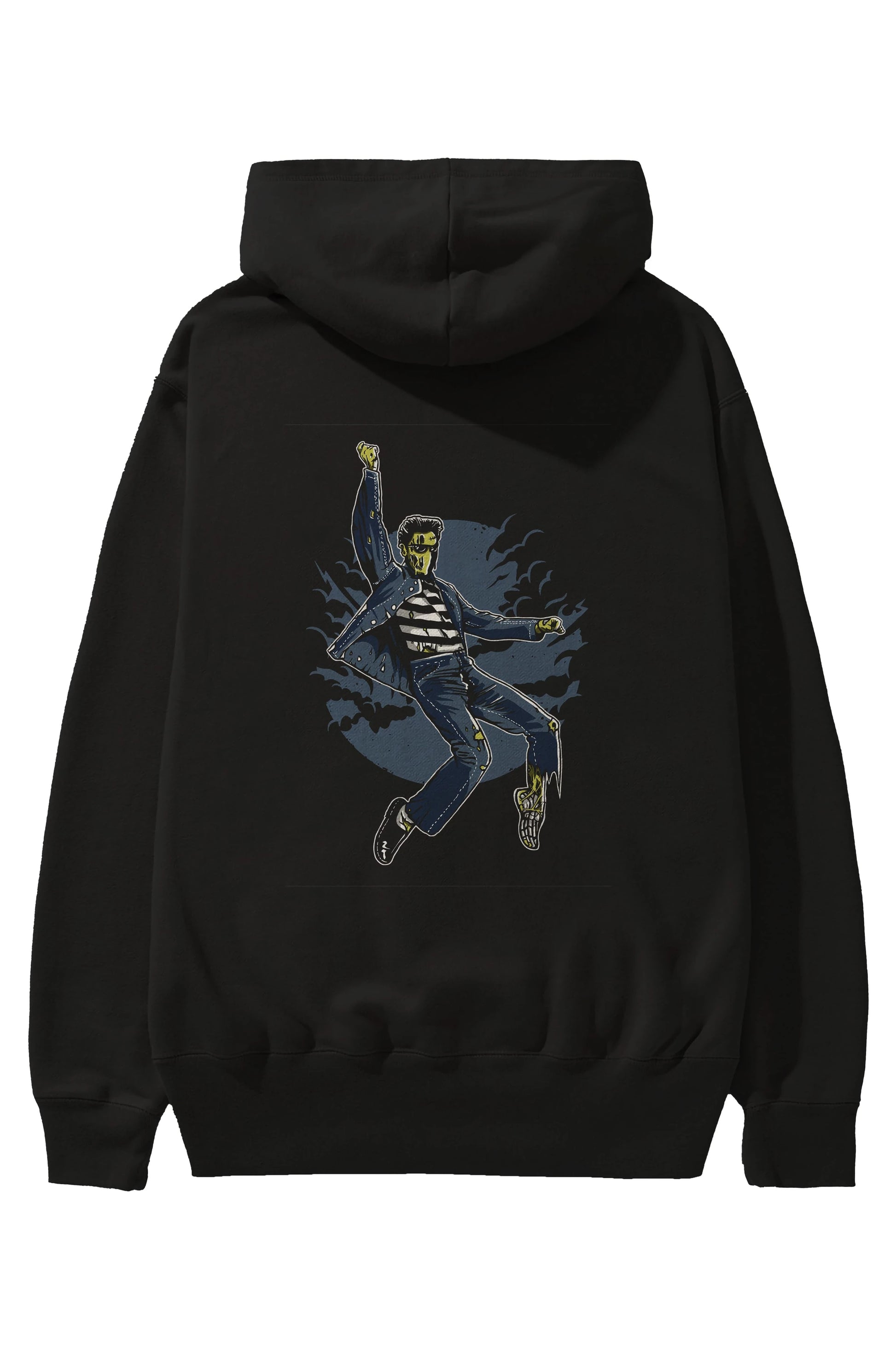 Zombie King Arka Baskılı Hoodie Oversize Kapüşonlu Sweatshirt Erkek Kadın Unisex