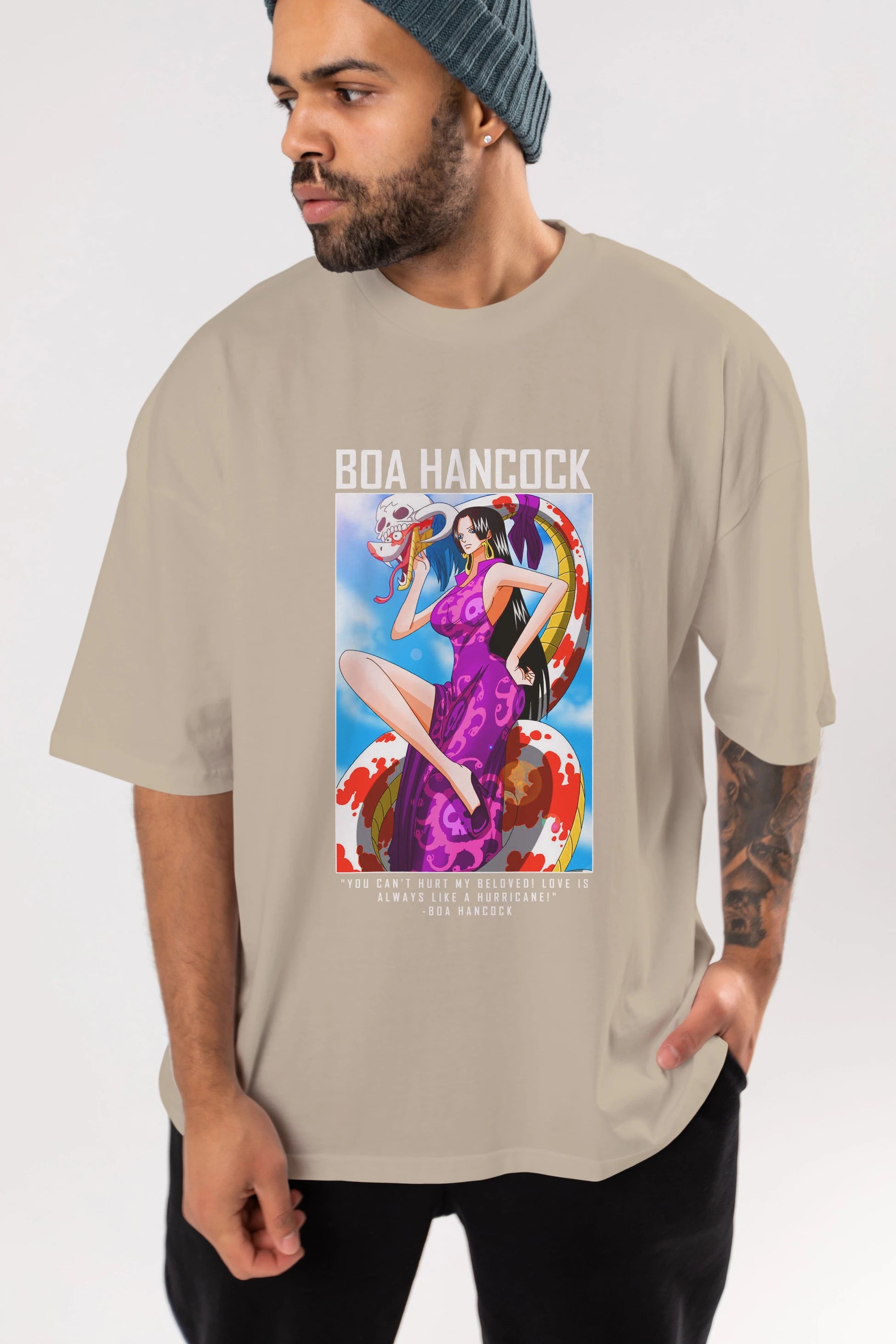 Boa Hancock Anime Ön Baskılı Oversize t-shirt Erkek Kadın Unisex