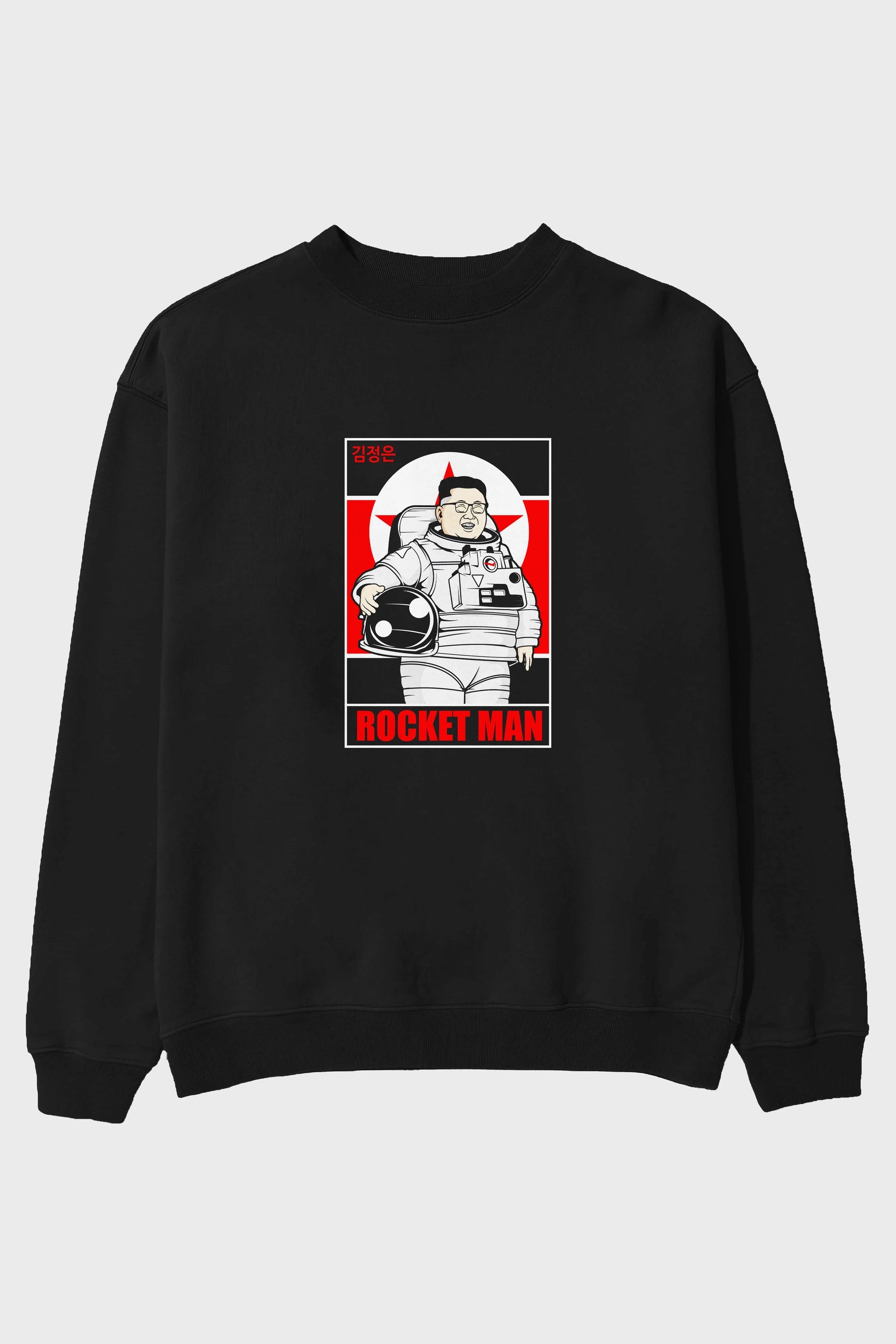 Astronot Kim Ön Baskılı Oversize Sweatshirt Erkek Kadın Unisex