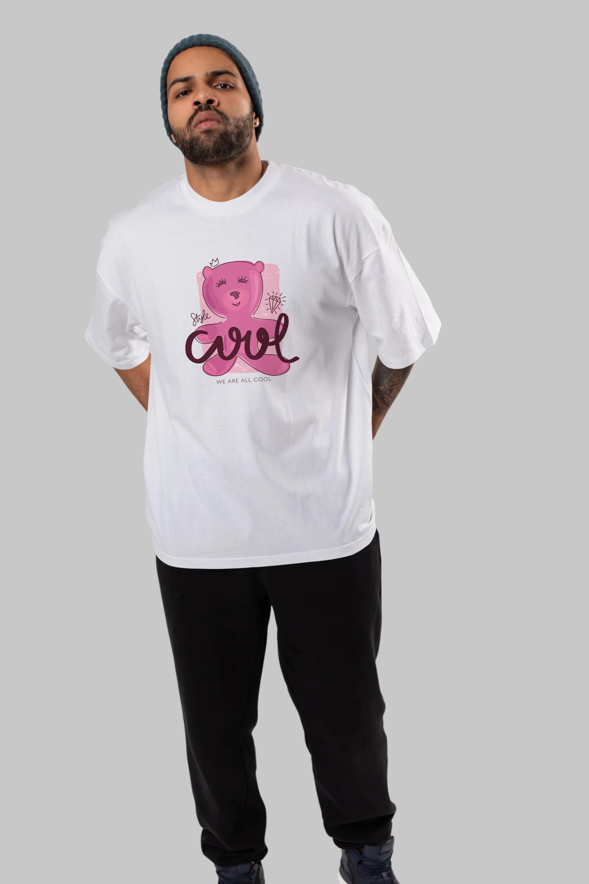 Cool Style Bear Ön Baskılı Oversize t-shirt Erkek Kadın Unisex