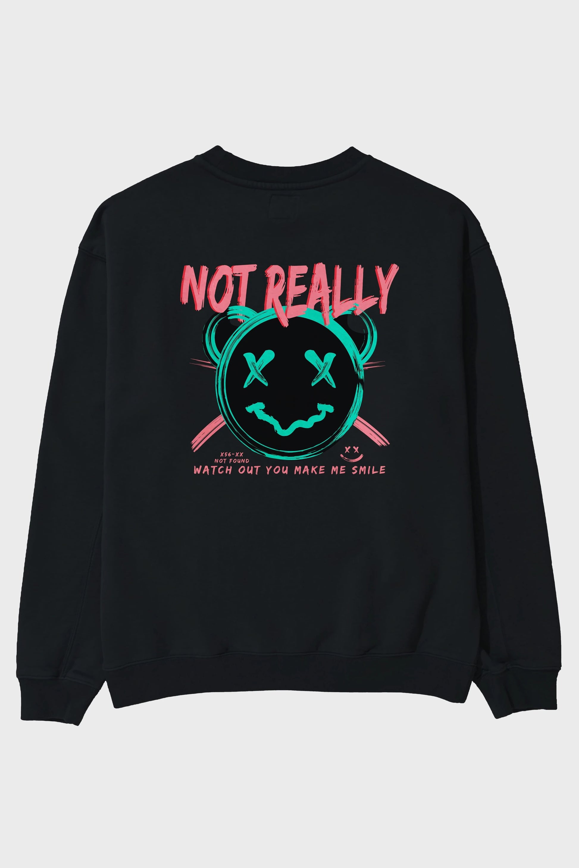 Not Really Bear Arka Baskılı Oversize Sweatshirt Erkek Kadın Unisex