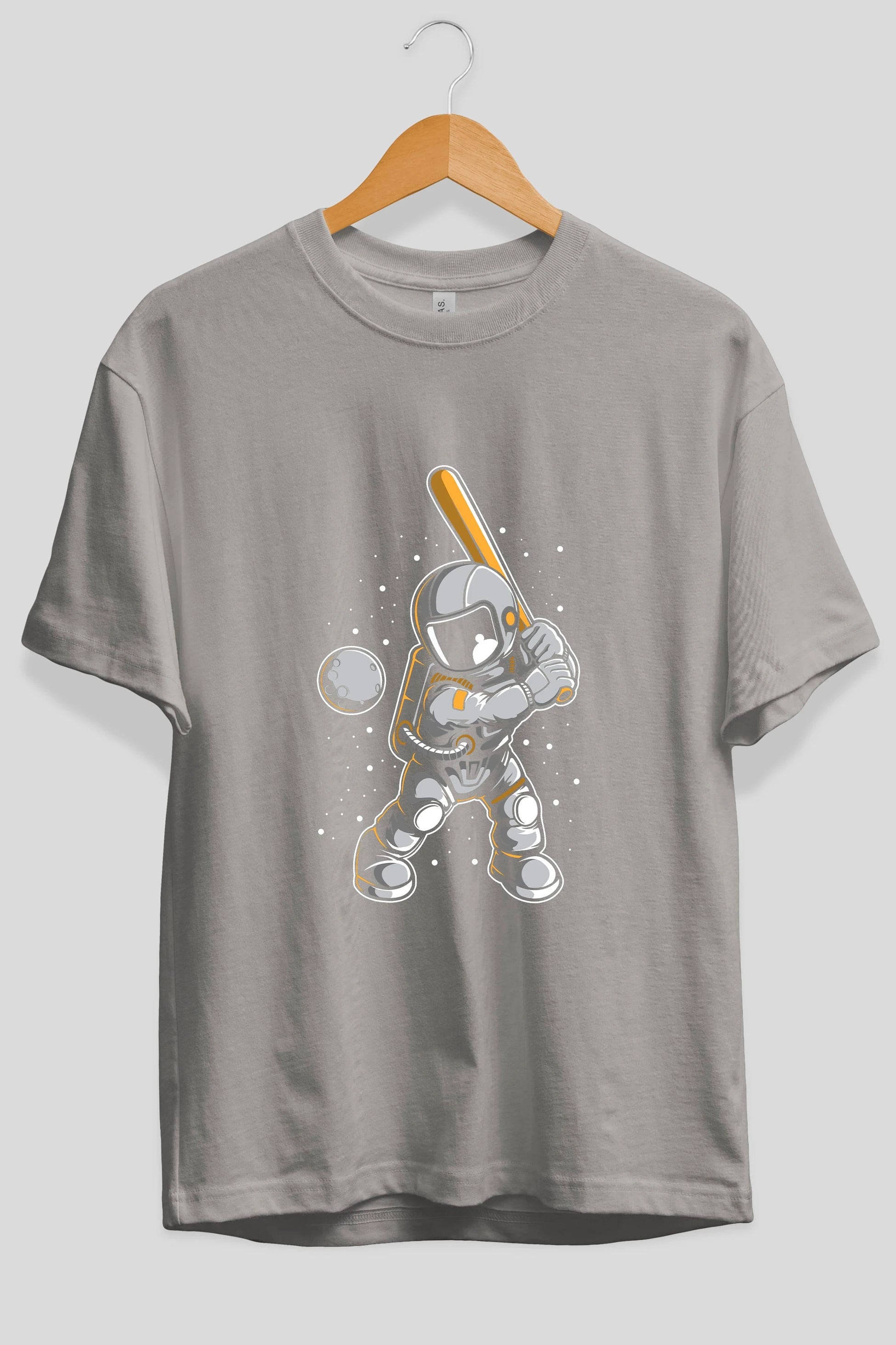Astronaut Baseball Ön Baskılı Oversize t-shirt Erkek Kadın Unisex