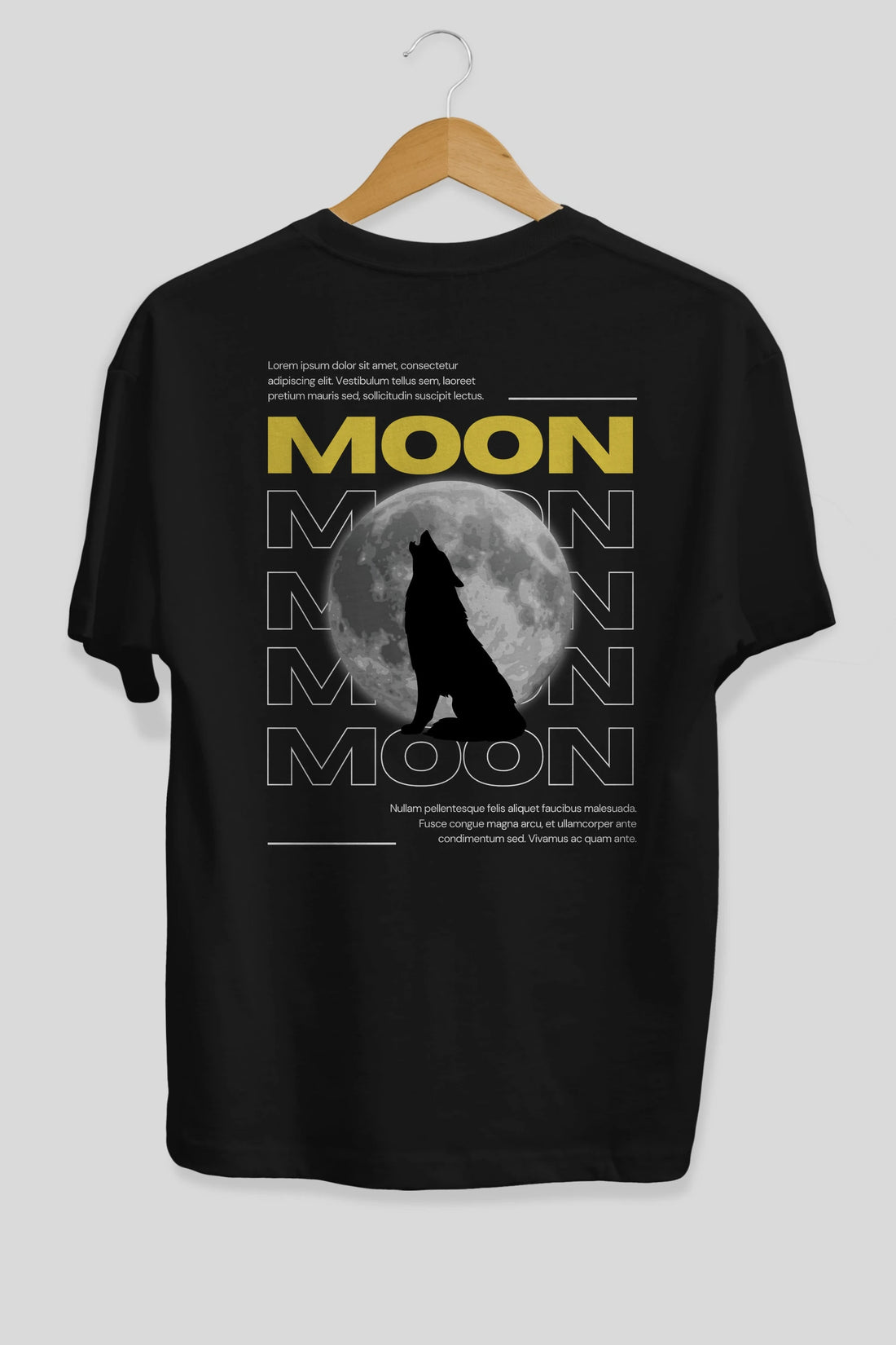 Moon Arka Baskılı Oversize t-shirt Erkek Kadın Unisex