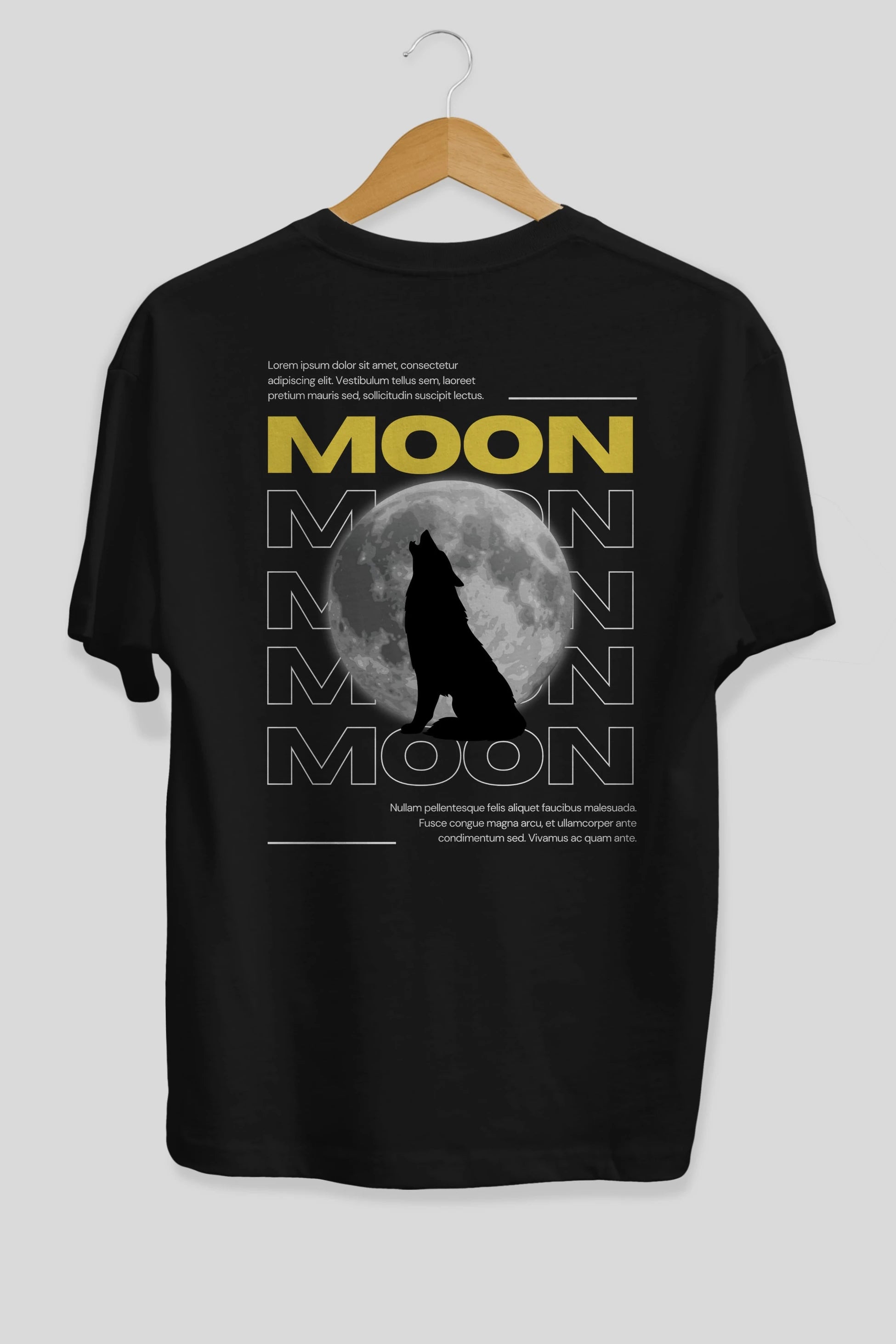 Moon Arka Baskılı Oversize t-shirt Erkek Kadın Unisex